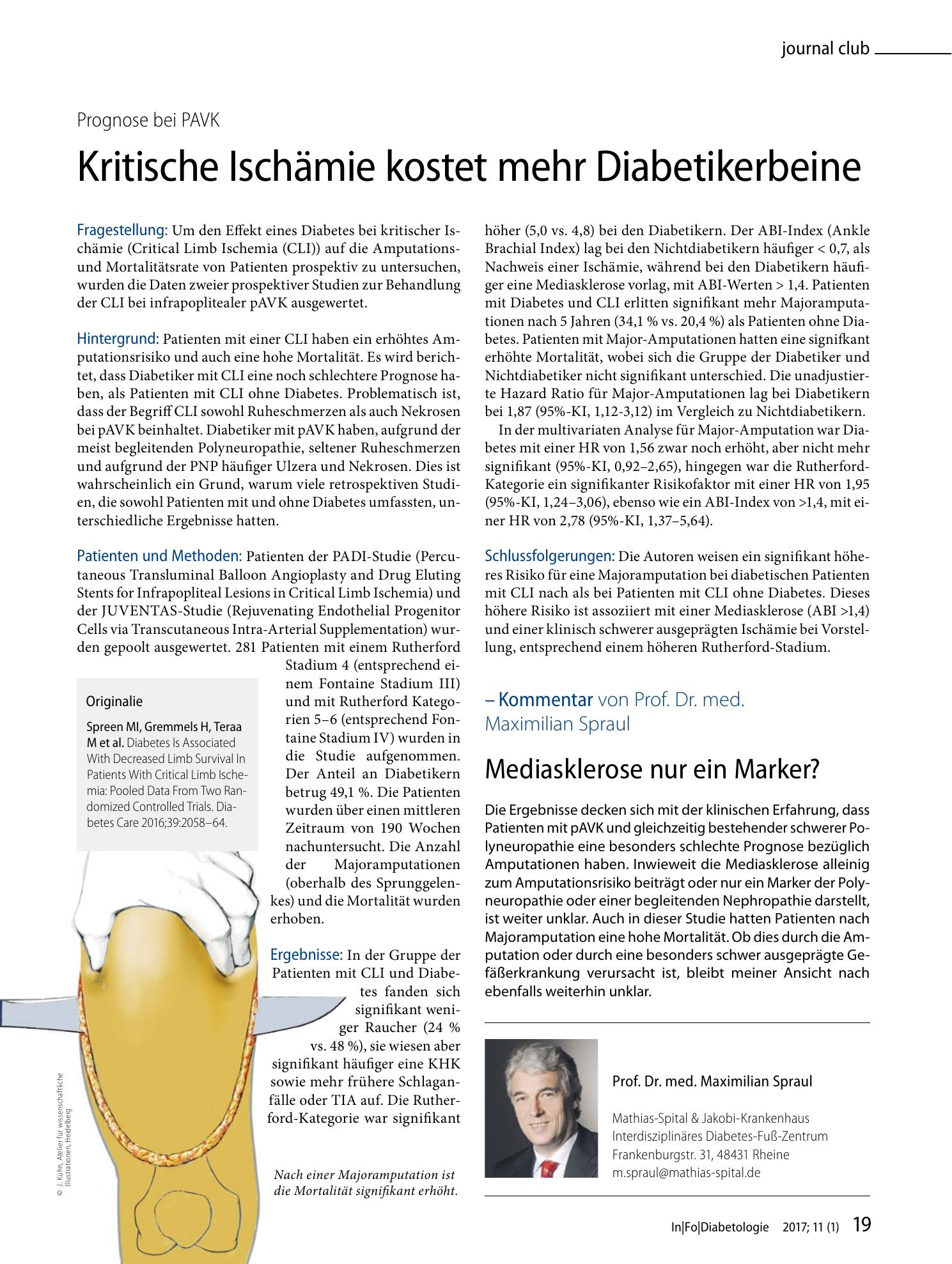 Vorschauseite 1: Kritische Ischämie kostet mehr Diabetikerbeine