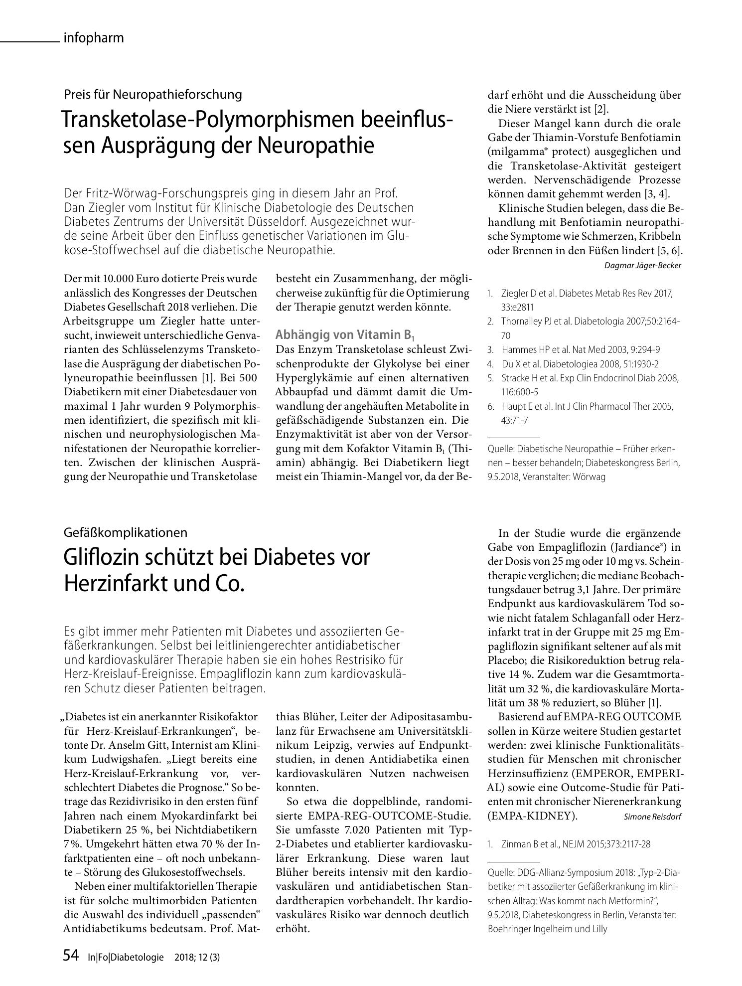 Vorschauseite 1: Transketolase-Polymorphismen beeinflussen Ausprägung der Neuropathie