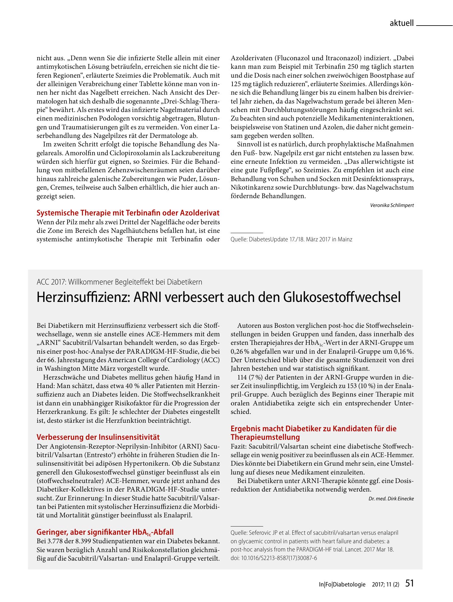 Vorschauseite 1: Herzinsuffizienz: ARNI verbessert auch den Glukosestoffwechsel