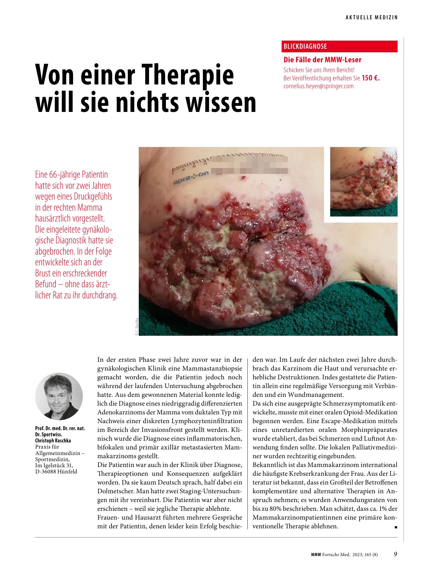 Vorschauseite 1: Von einer Therapie will sie nichts wissen