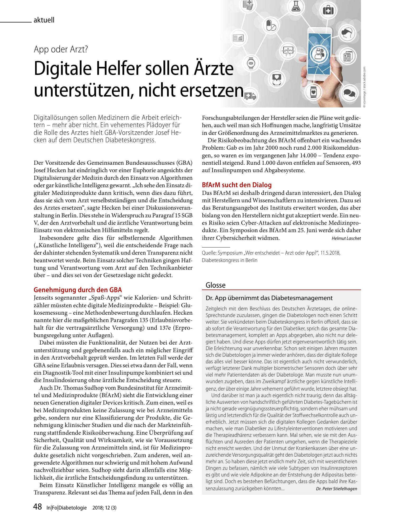 Vorschauseite 1: Dr. App übernimmt das Diabetesmanagement