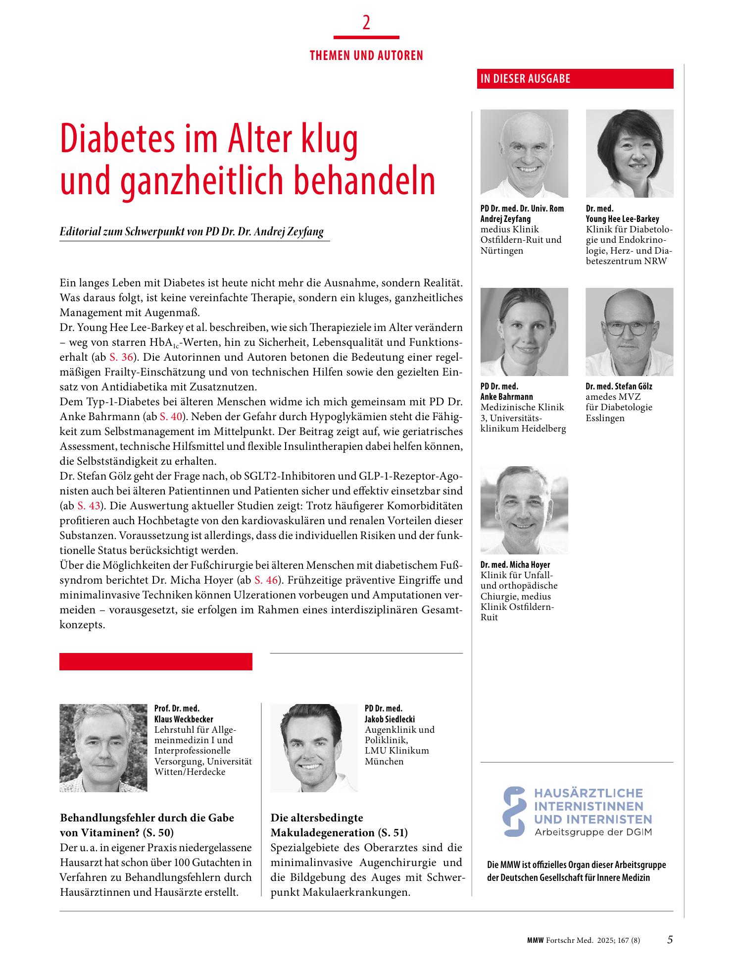 Vorschauseite 1: Diabetes im Alter klug und ganzheitlich behandeln