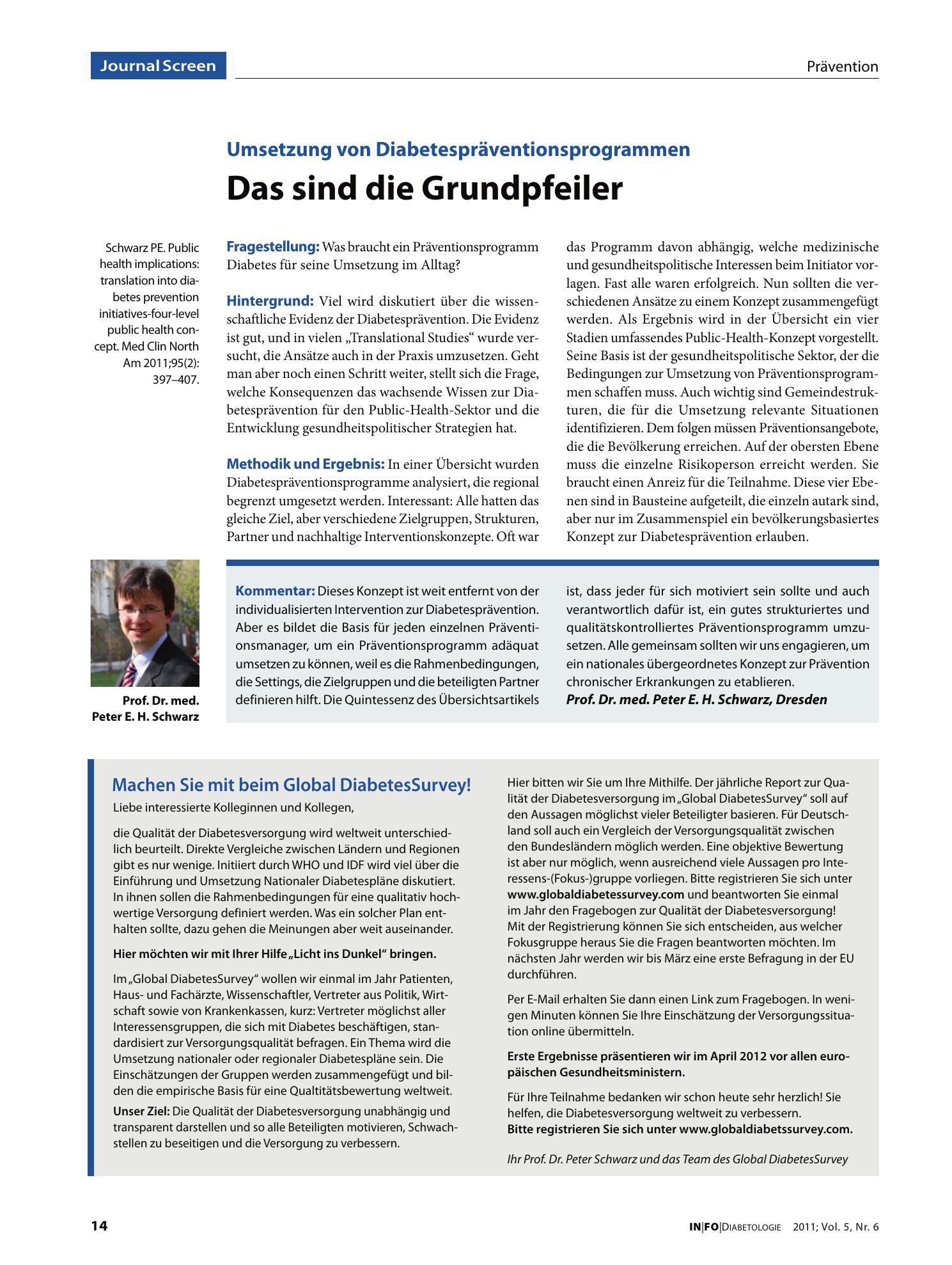 Vorschauseite 1: Machen Sie mit beim Global DiabetesSurvey!