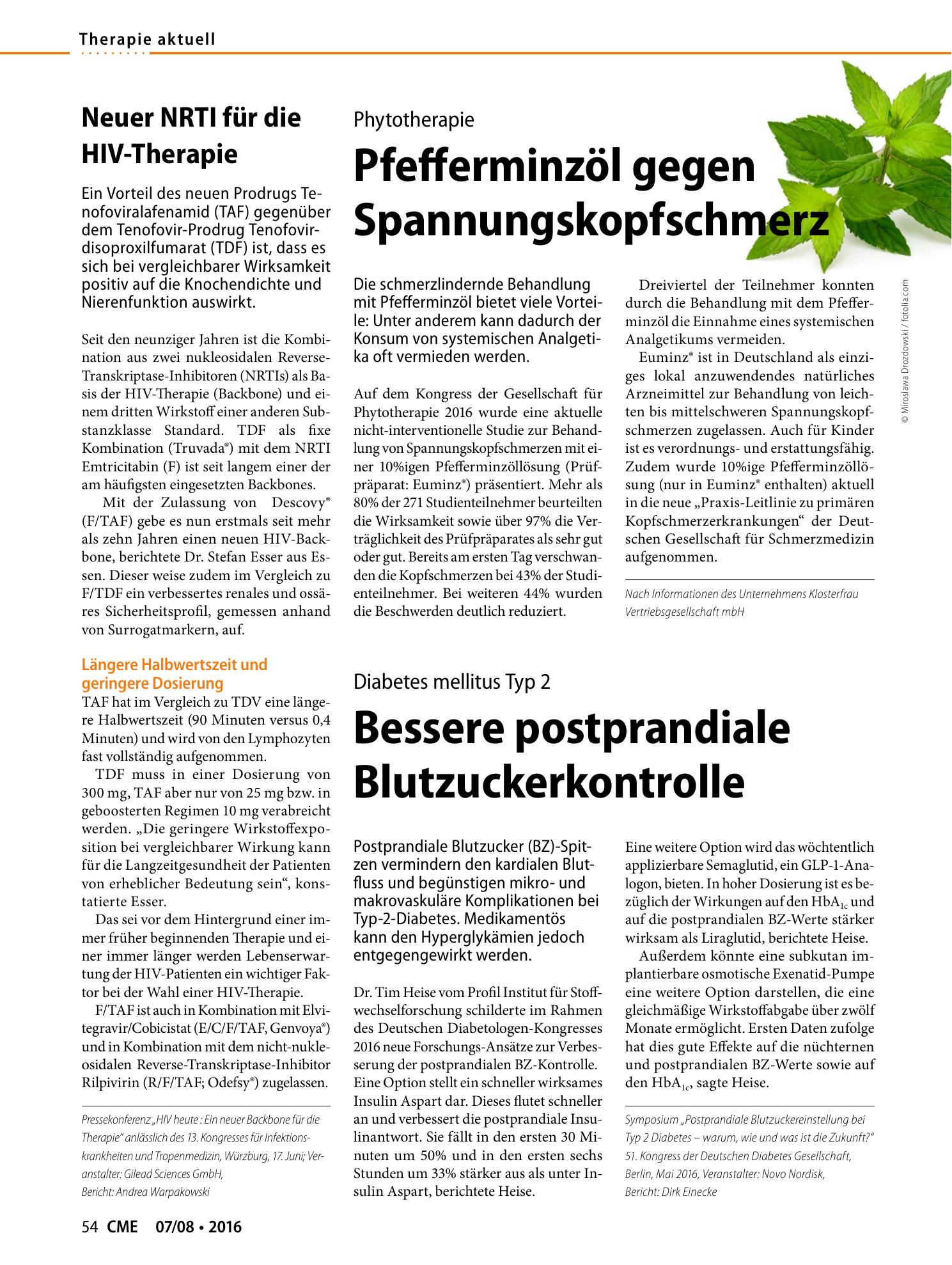 Vorschauseite 1: Pfefferminzöl gegen Spannungskopfschmerz