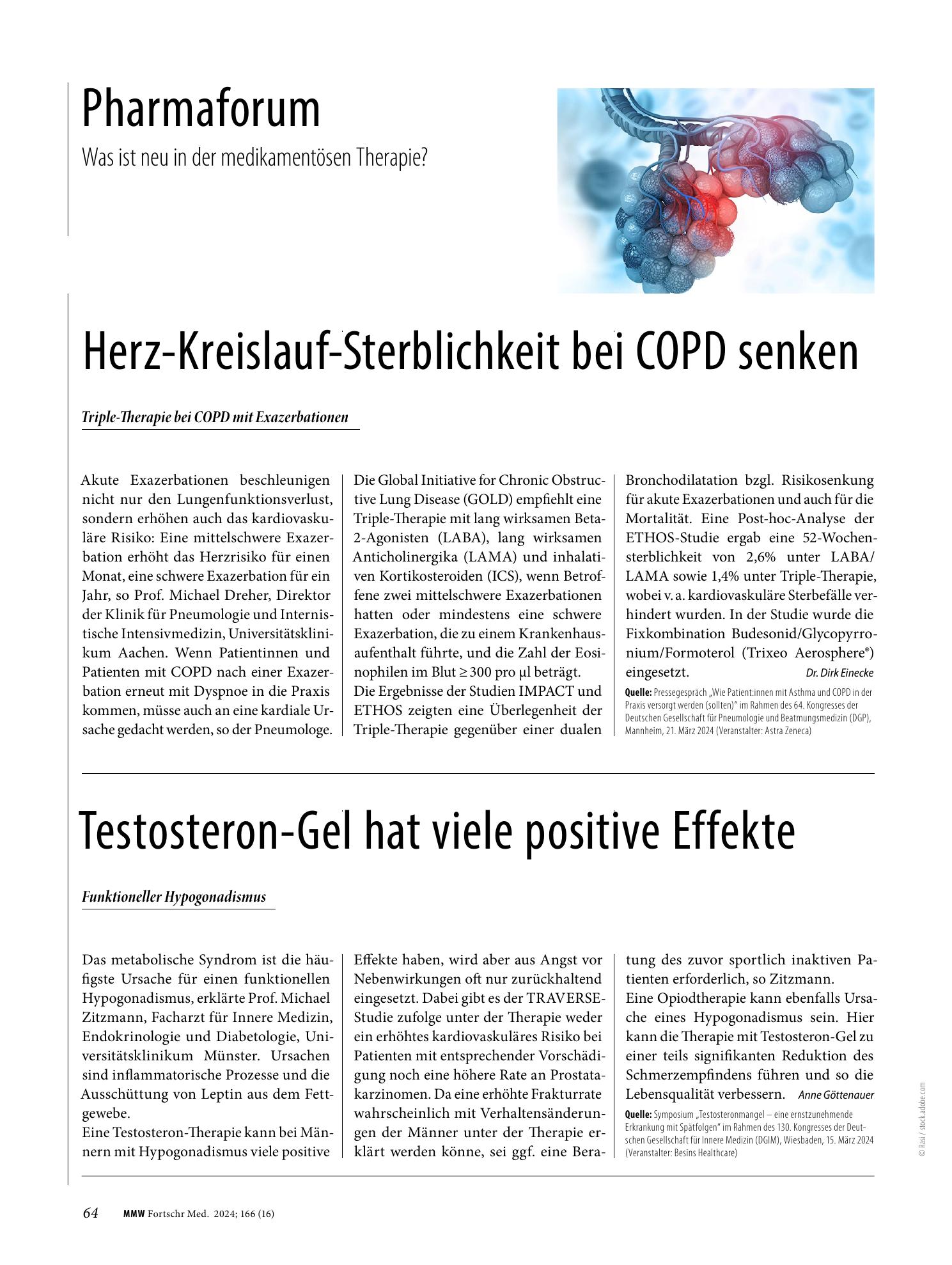 Vorschauseite 1: Herz-Kreislauf-Sterblichkeit bei COPD senken