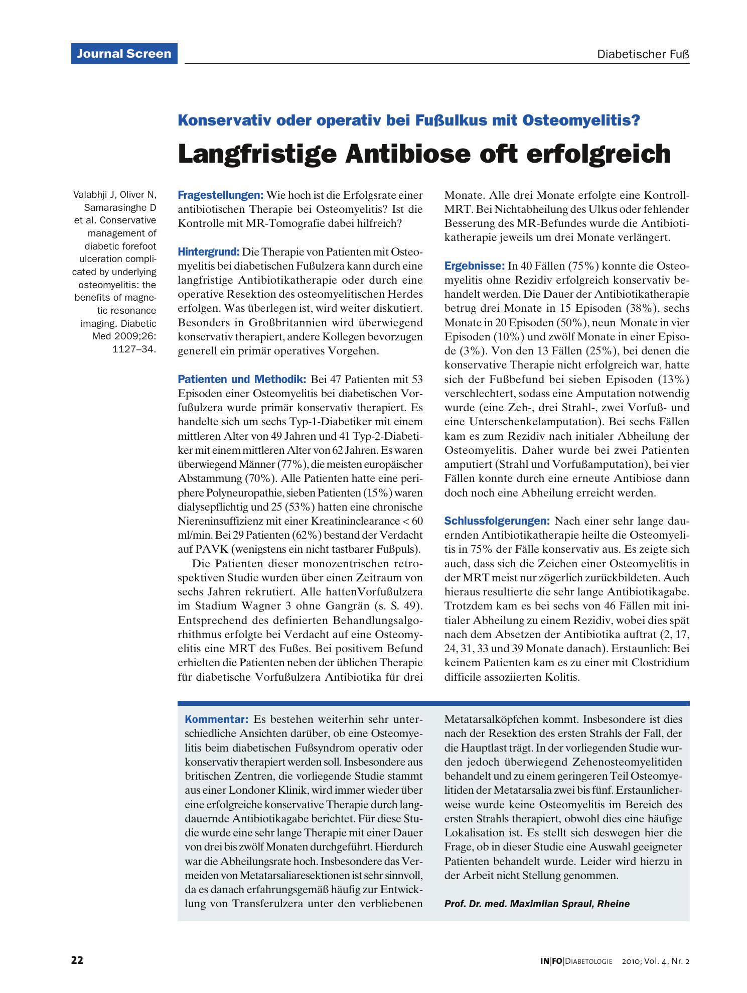 Vorschauseite 1: Langfristige Antibiose oft erfolgreich