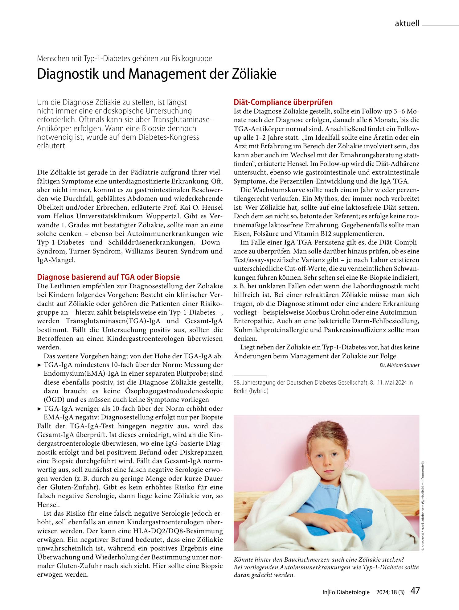 Vorschauseite 1: Diagnostik und Management der Zöliakie
