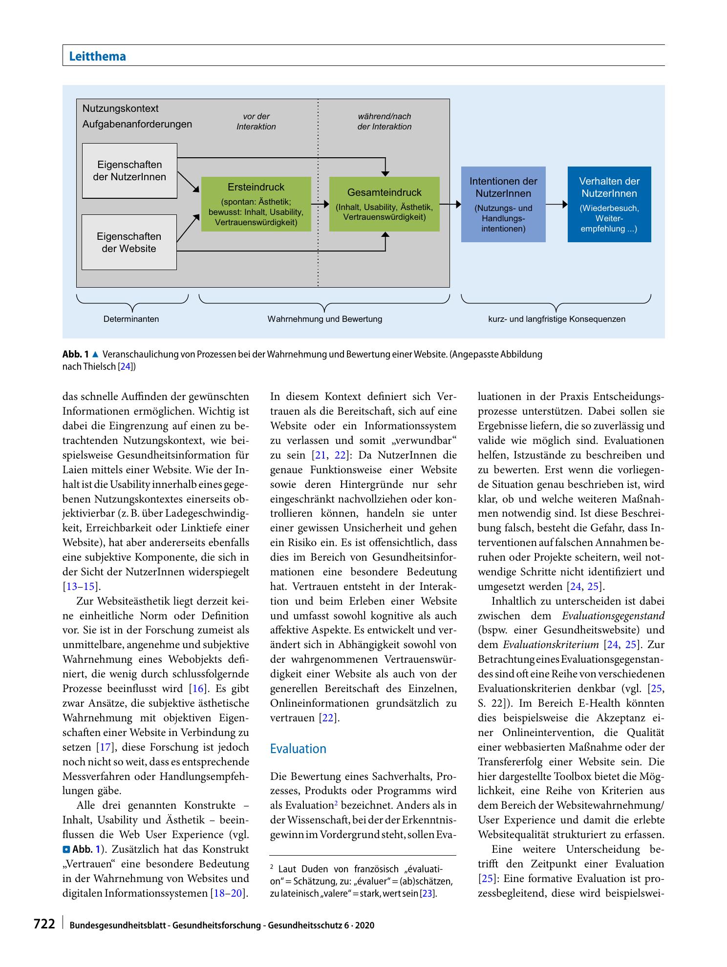 Vorschauseite 2: Toolbox zur Website-Evaluation: Erfassung der User Experience von Onlinegesundheitsinformationen