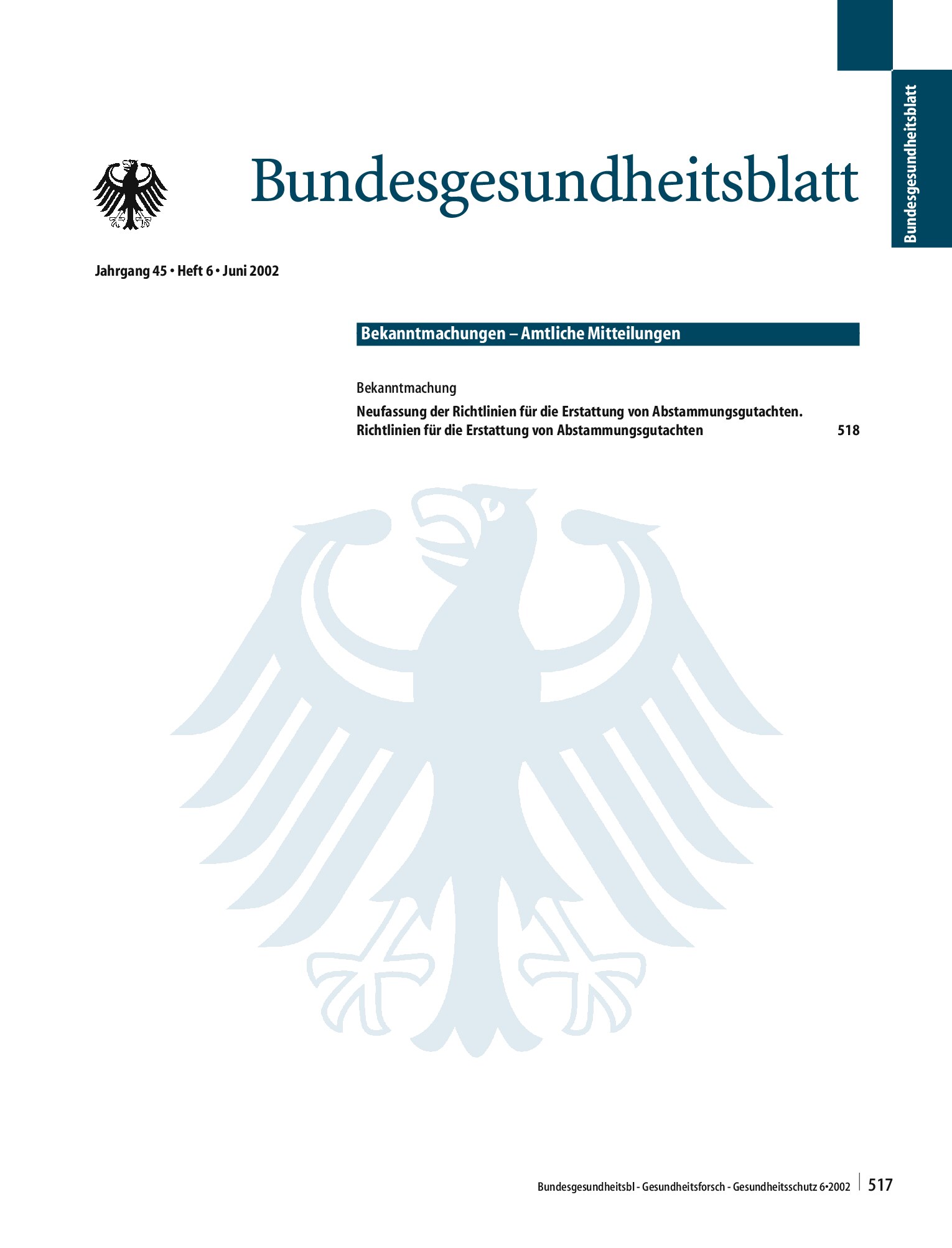 Vorschauseite 1: Bekanntmachungen — Amtliche Mitteilungen
