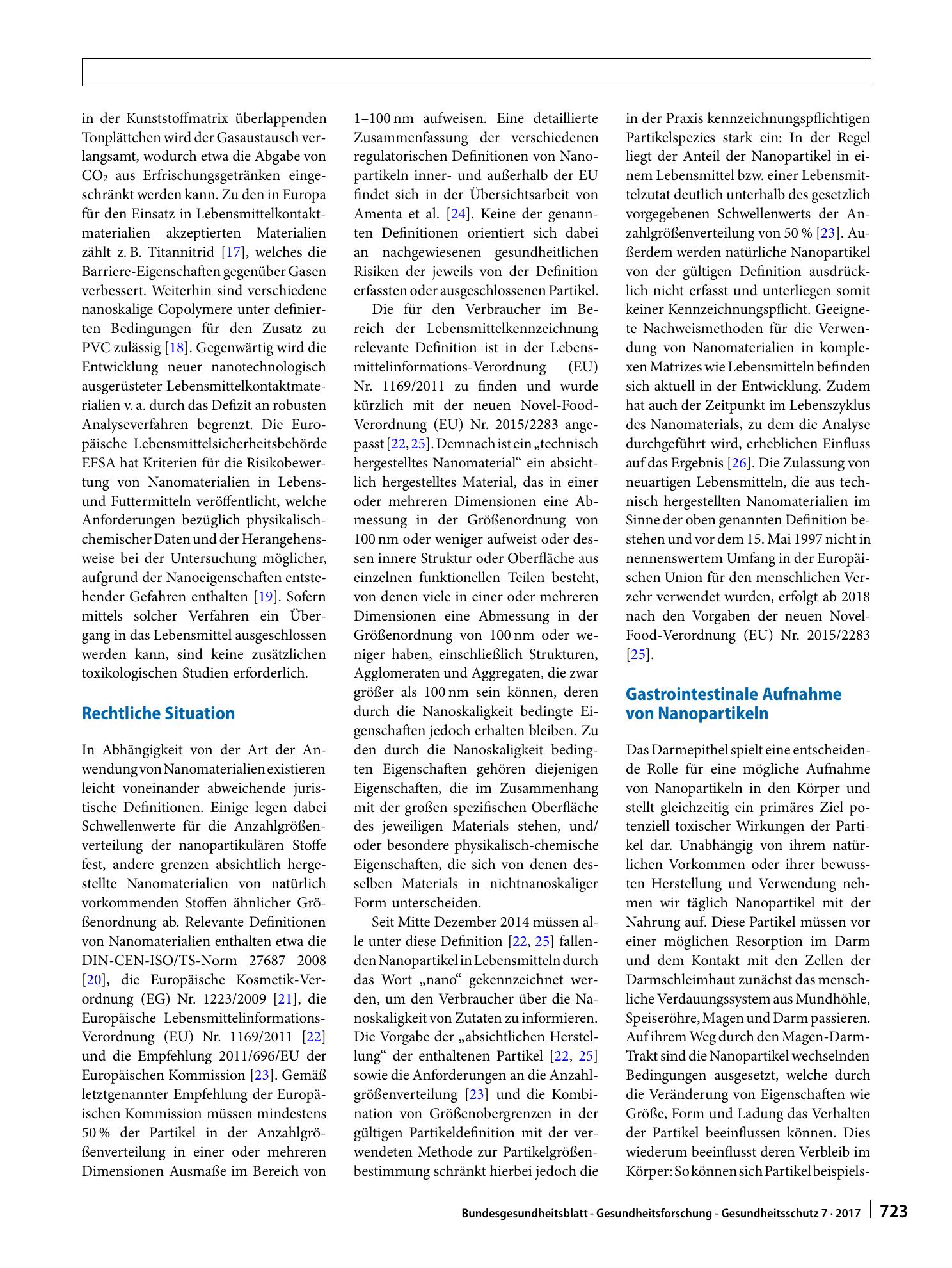 Vorschauseite 2: Nanomaterialien in Lebensmitteln – toxikologische Eigenschaften und Risikobewertung
