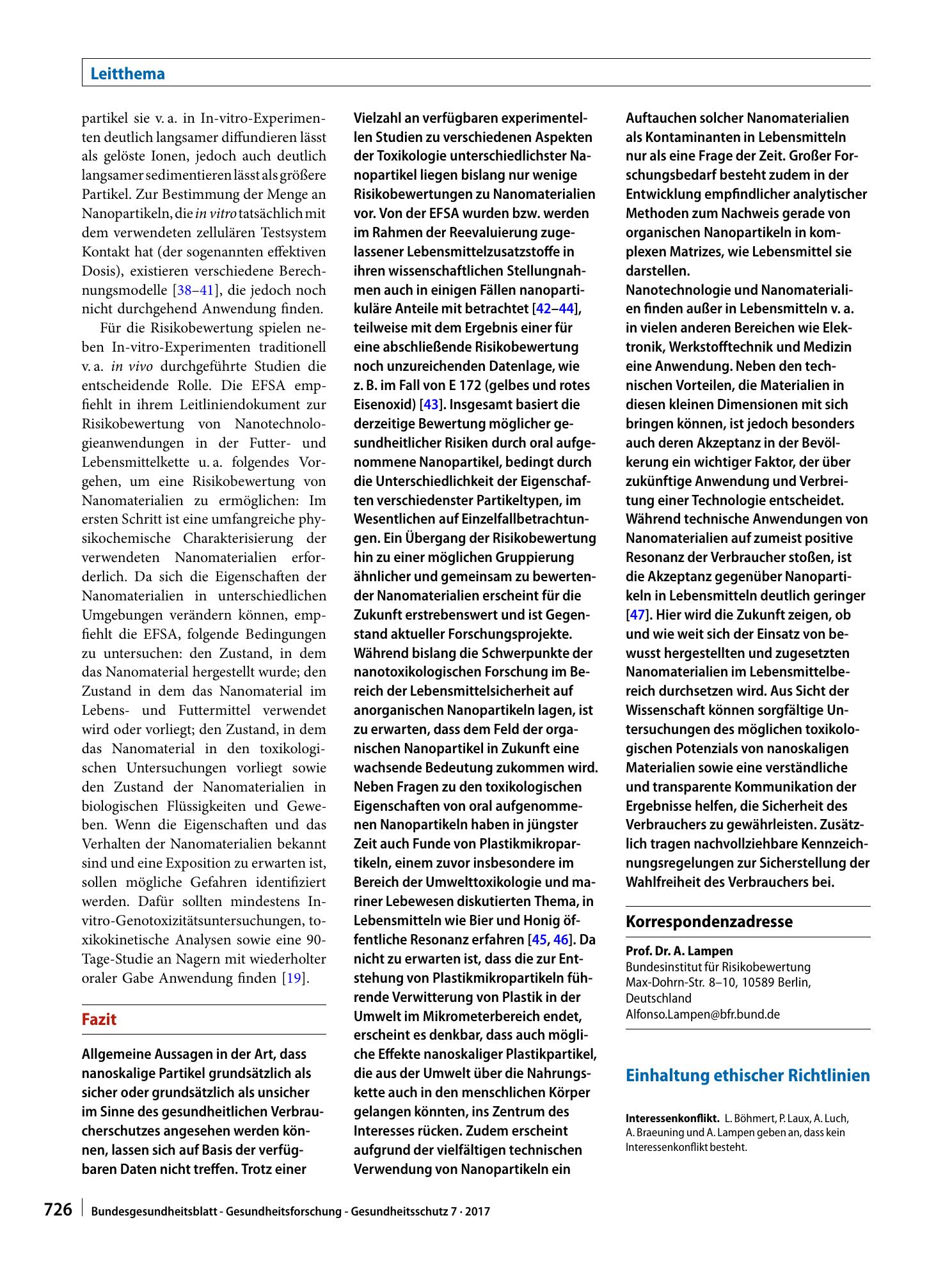Vorschauseite 5: Nanomaterialien in Lebensmitteln – toxikologische Eigenschaften und Risikobewertung