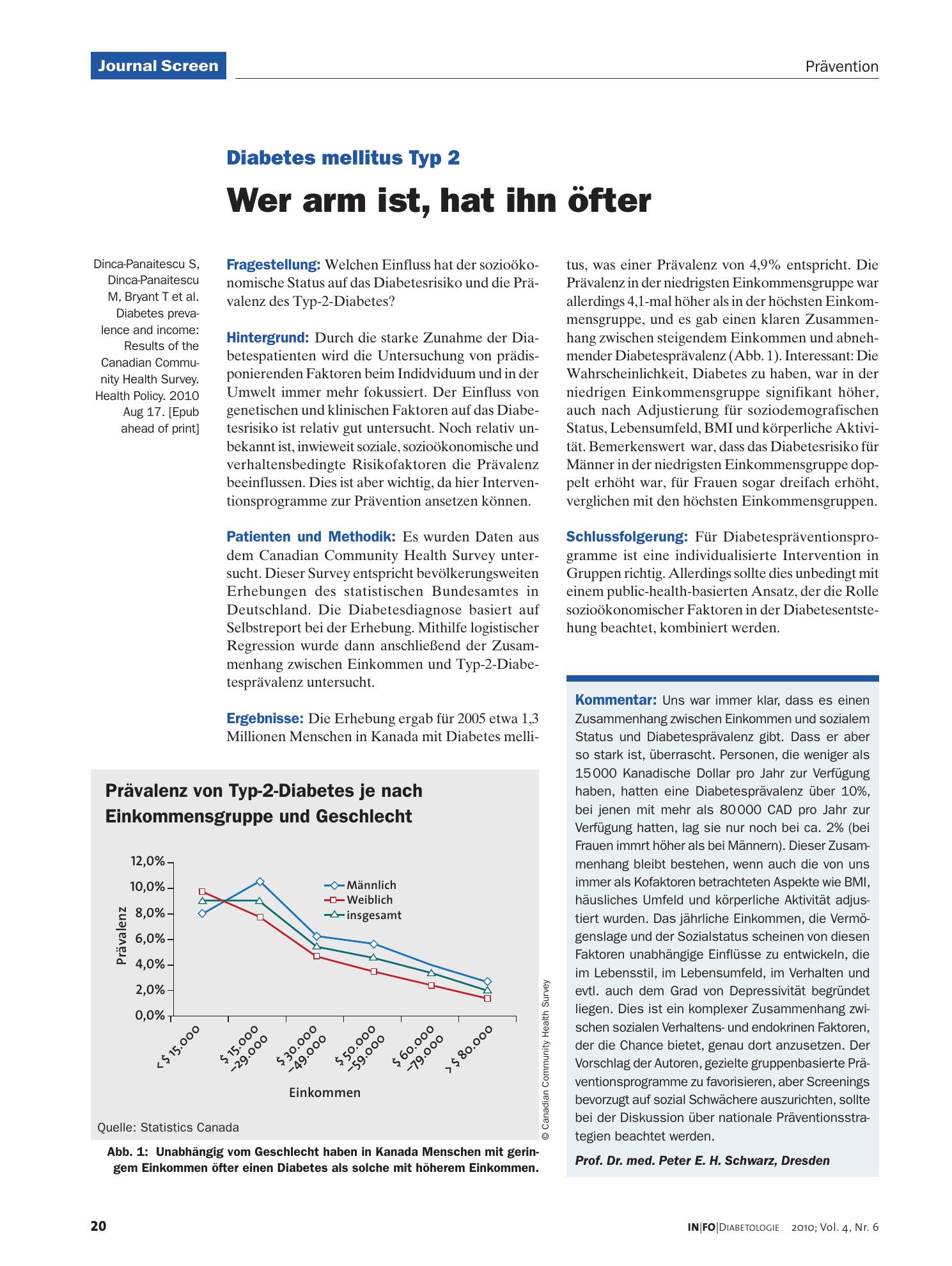 Vorschauseite 1: Wer arm ist, hat ihn öfter