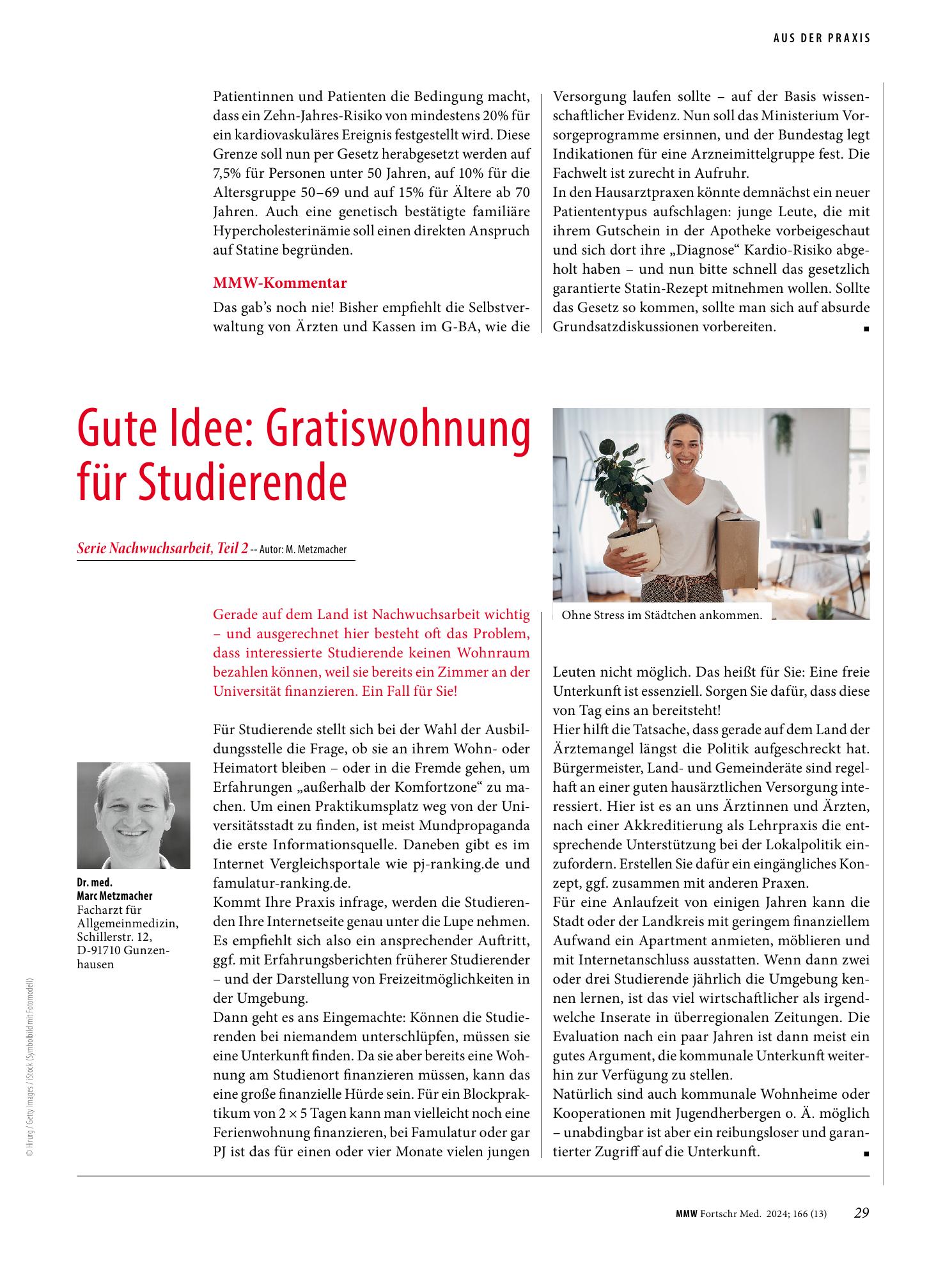 Vorschauseite 1: Gute Idee: Gratiswohnung für Studierende