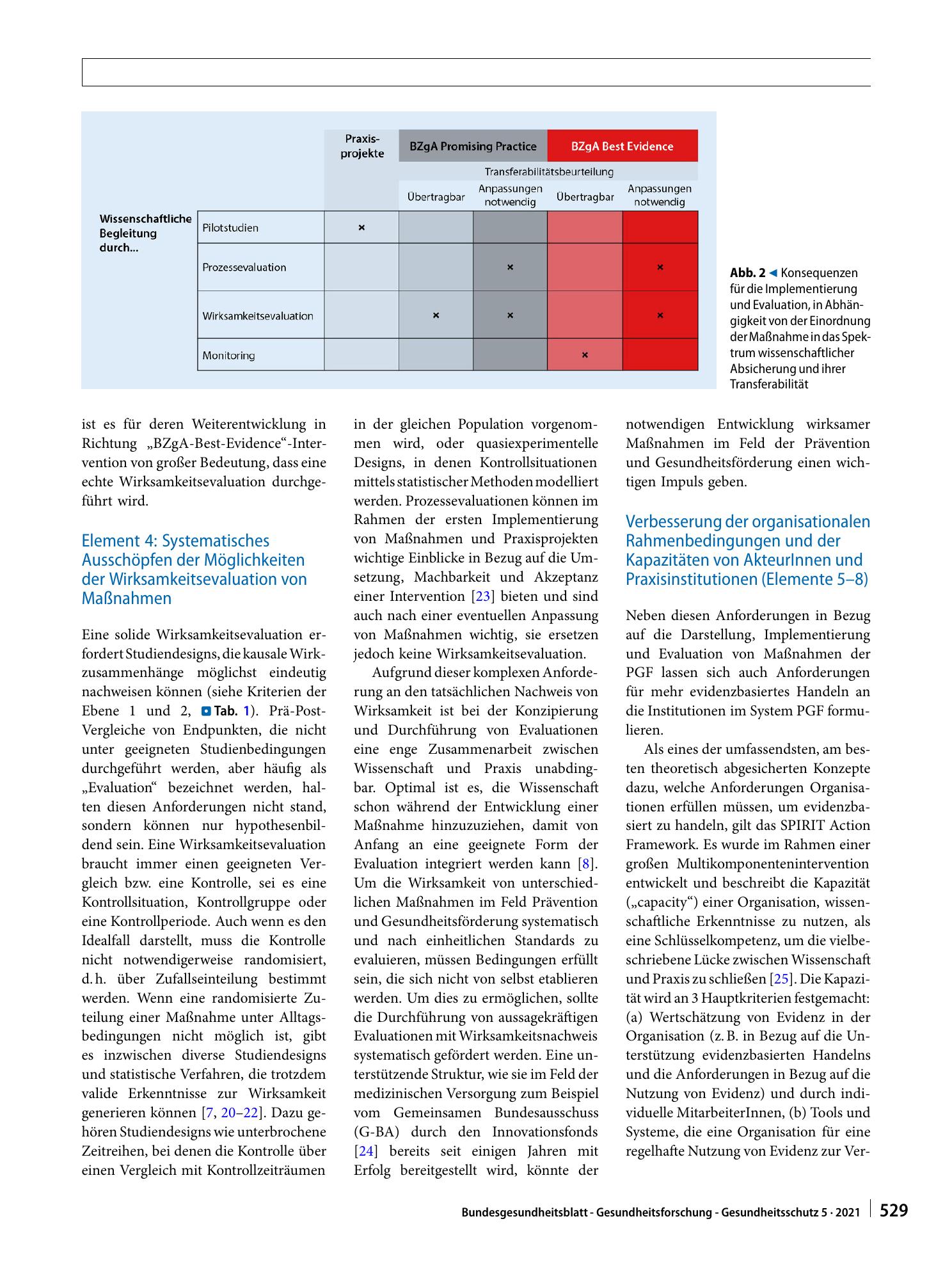 Vorschauseite 6: Mehr Evidenzbasierung in Prävention und Gesundheitsförderung: Kriterien für evidenzbasierte Maßnahmen und notwendige organisationale Rahmenbedingungen und Kapazitäten