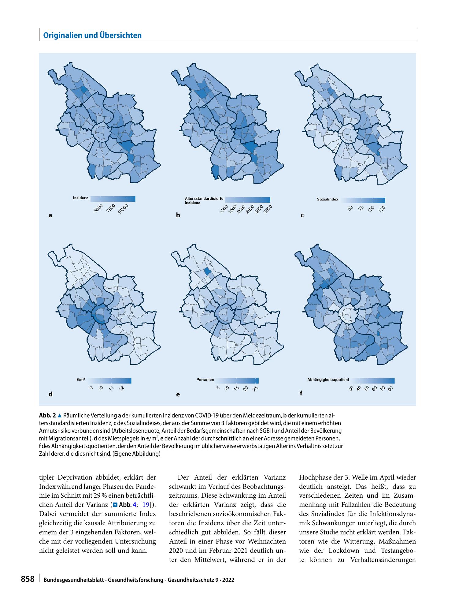 Vorschauseite 6: Die zeitlich-räumliche Verteilung von COVID-19 in Köln und beeinflussende soziale Faktoren im Zeitraum Februar 2020 bis Oktober 2021