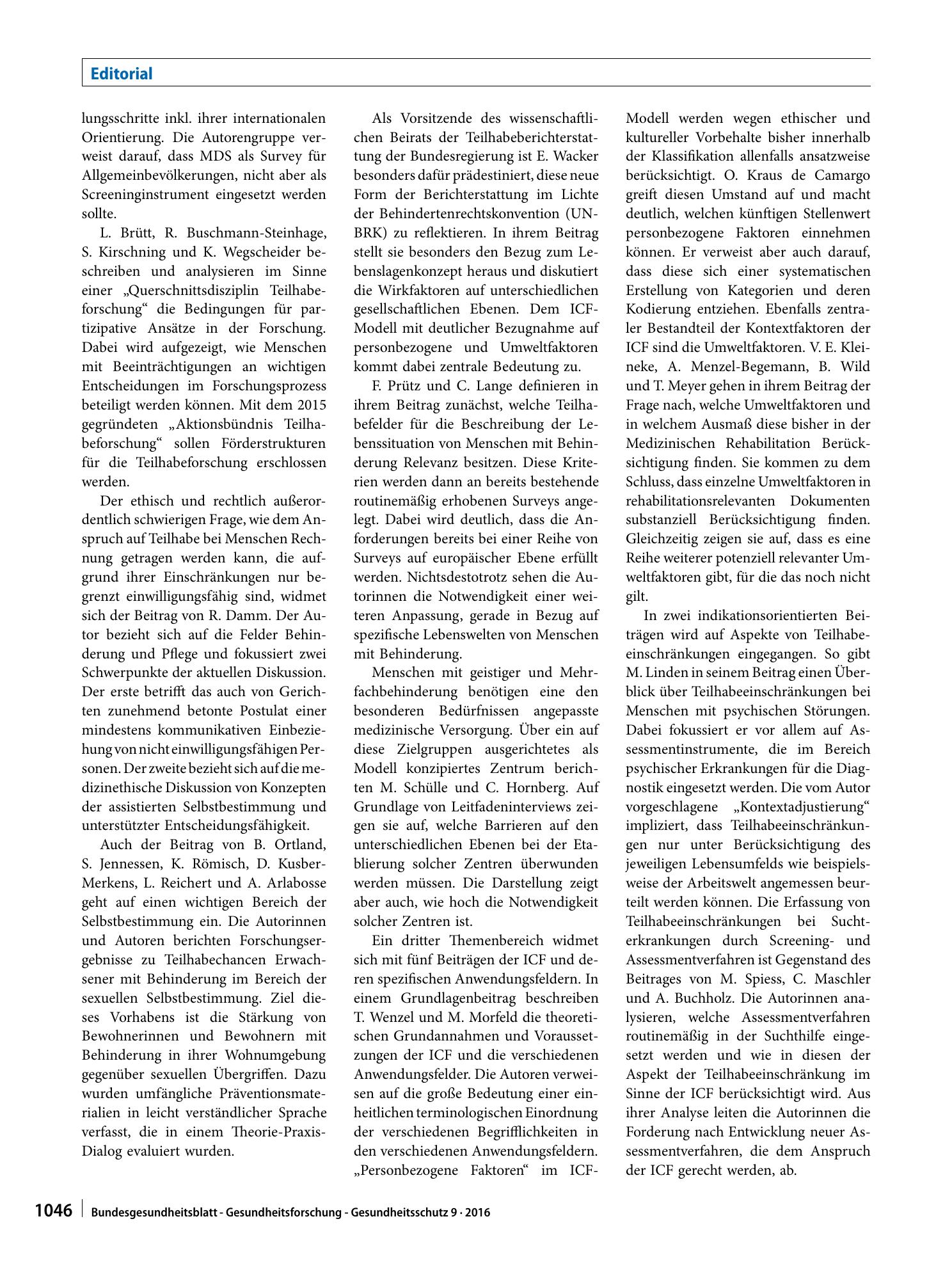 Vorschauseite 2: Behinderung und gesellschaftliche Teilhabe