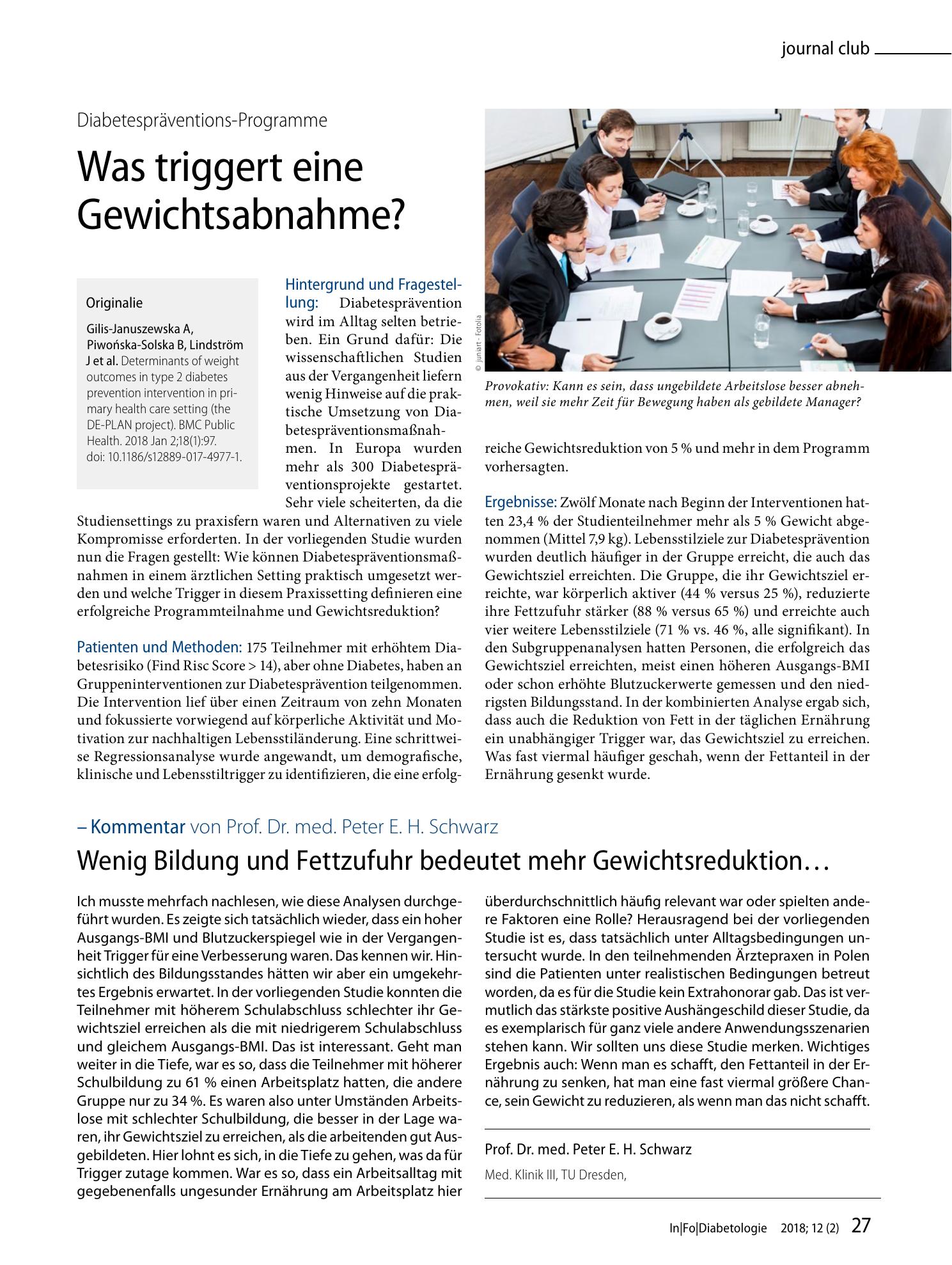 Vorschauseite 1: Was triggert eine Gewichtsabnahme?