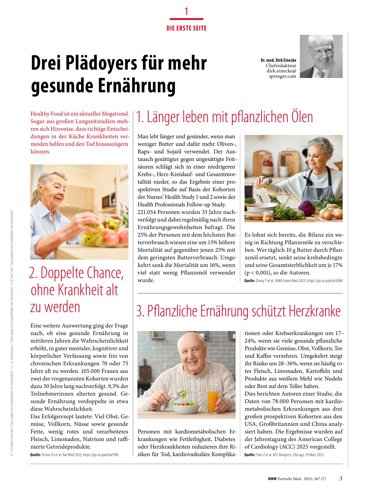Vorschauseite 1: Drei Plädoyers für mehr gesunde Ernährung