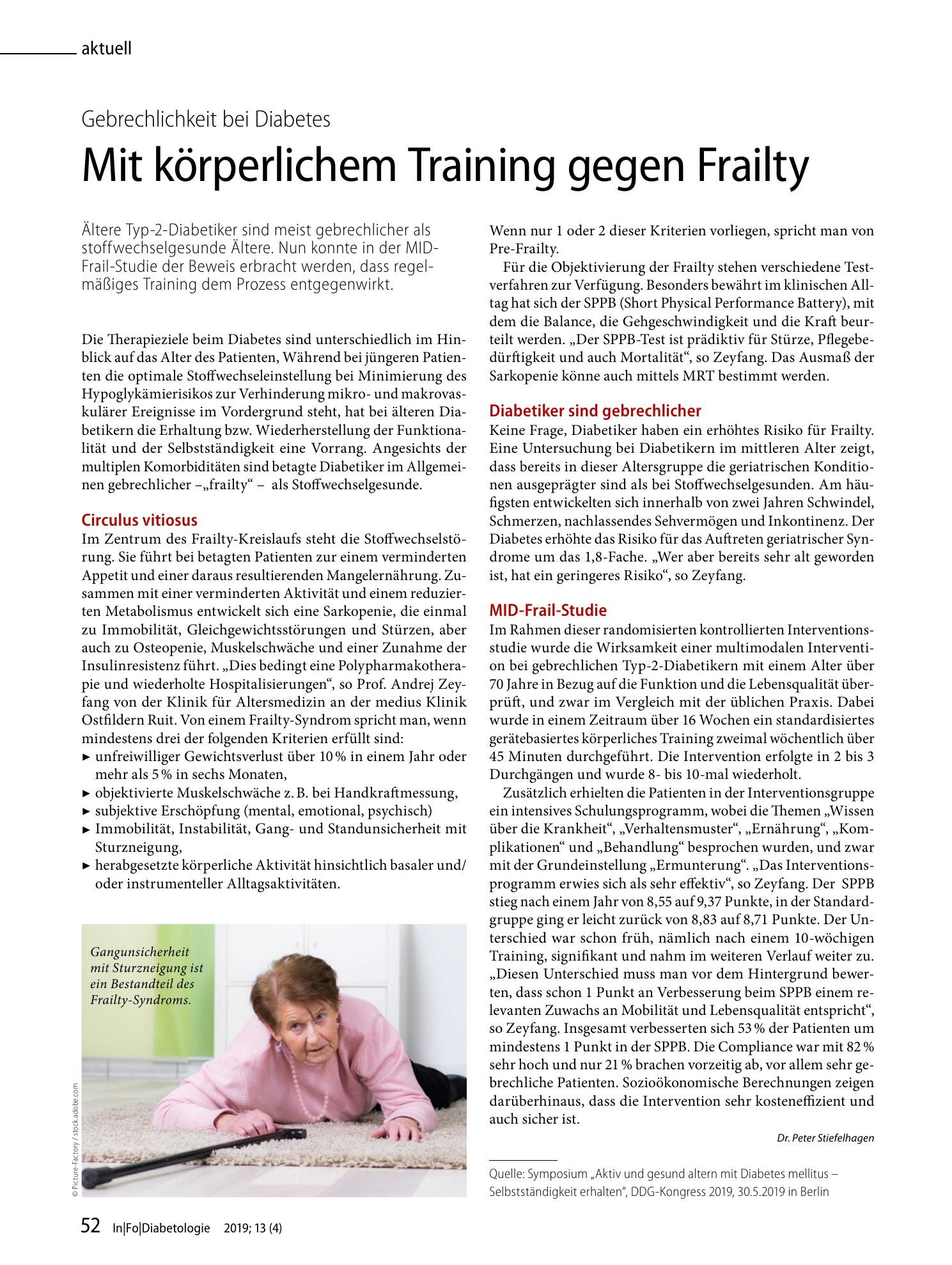 Vorschauseite 1: Mit körperlichem Training gegen Frailty