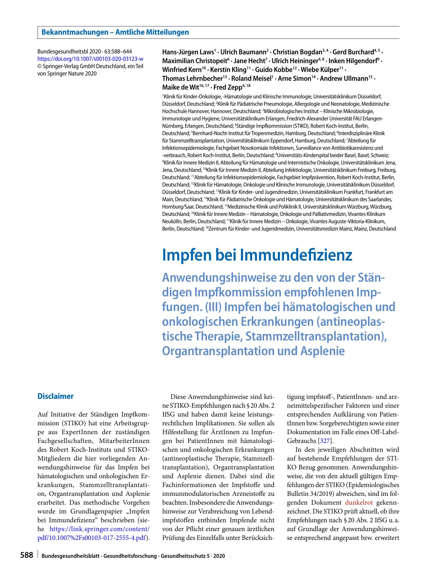 Vorschauseite 1: Impfen bei Immundefizienz