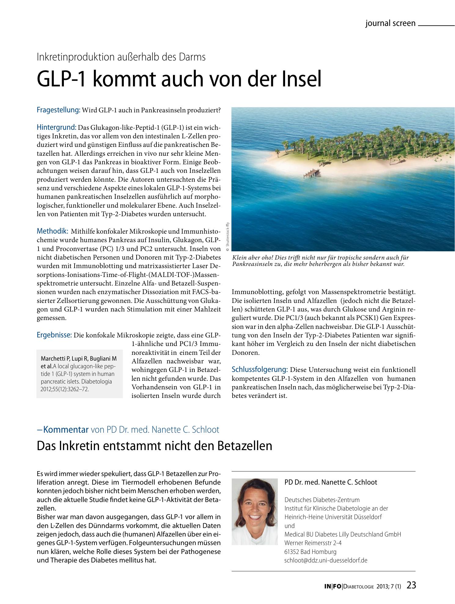 Vorschauseite 1: GLP-1 kommt auch von der Insel