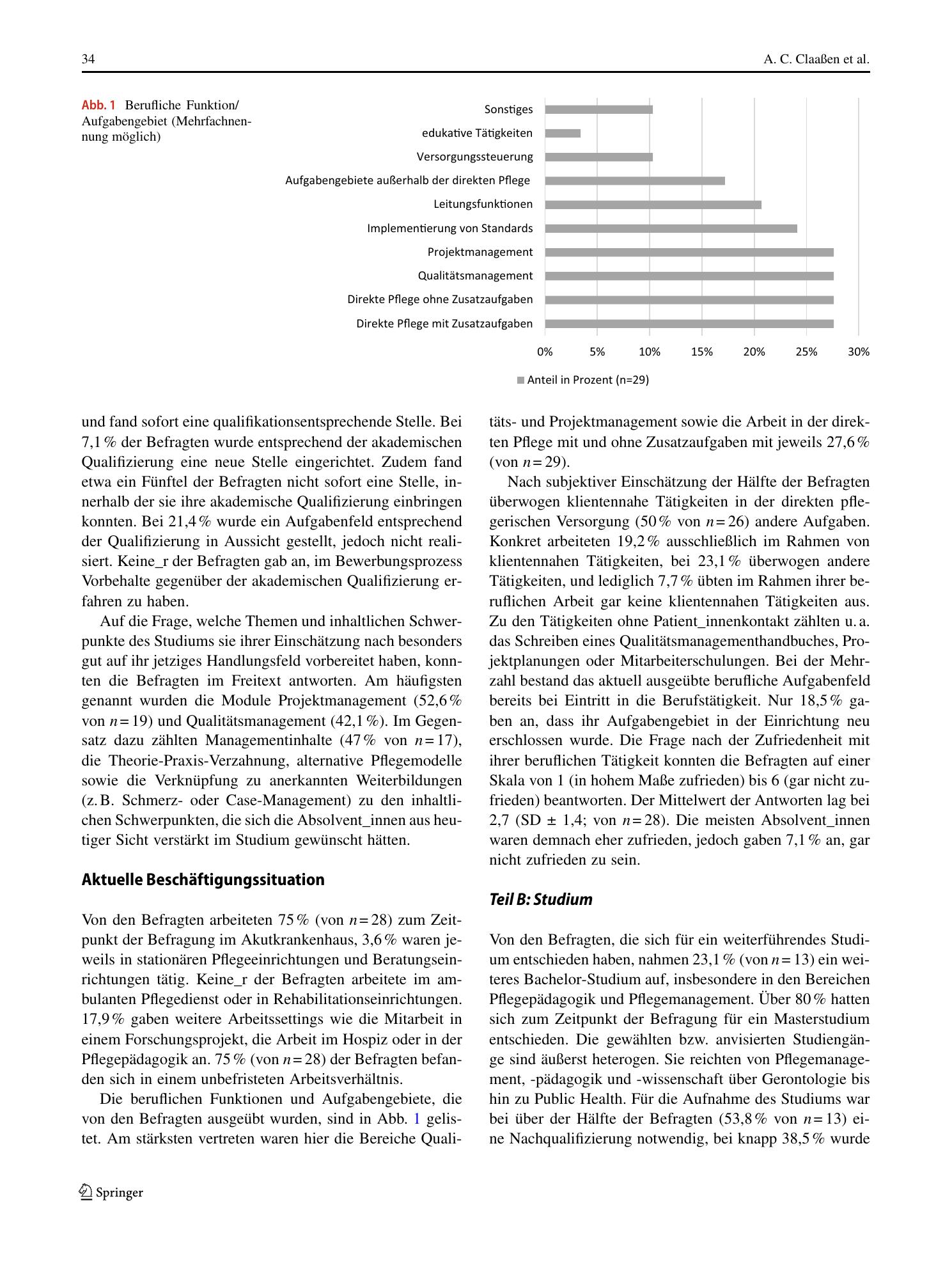 Vorschauseite 5: Handlungsfelder und Arbeitsbereiche nach dem dualen Pflegestudium – Eine Verbleibstudie an der FH Münster
