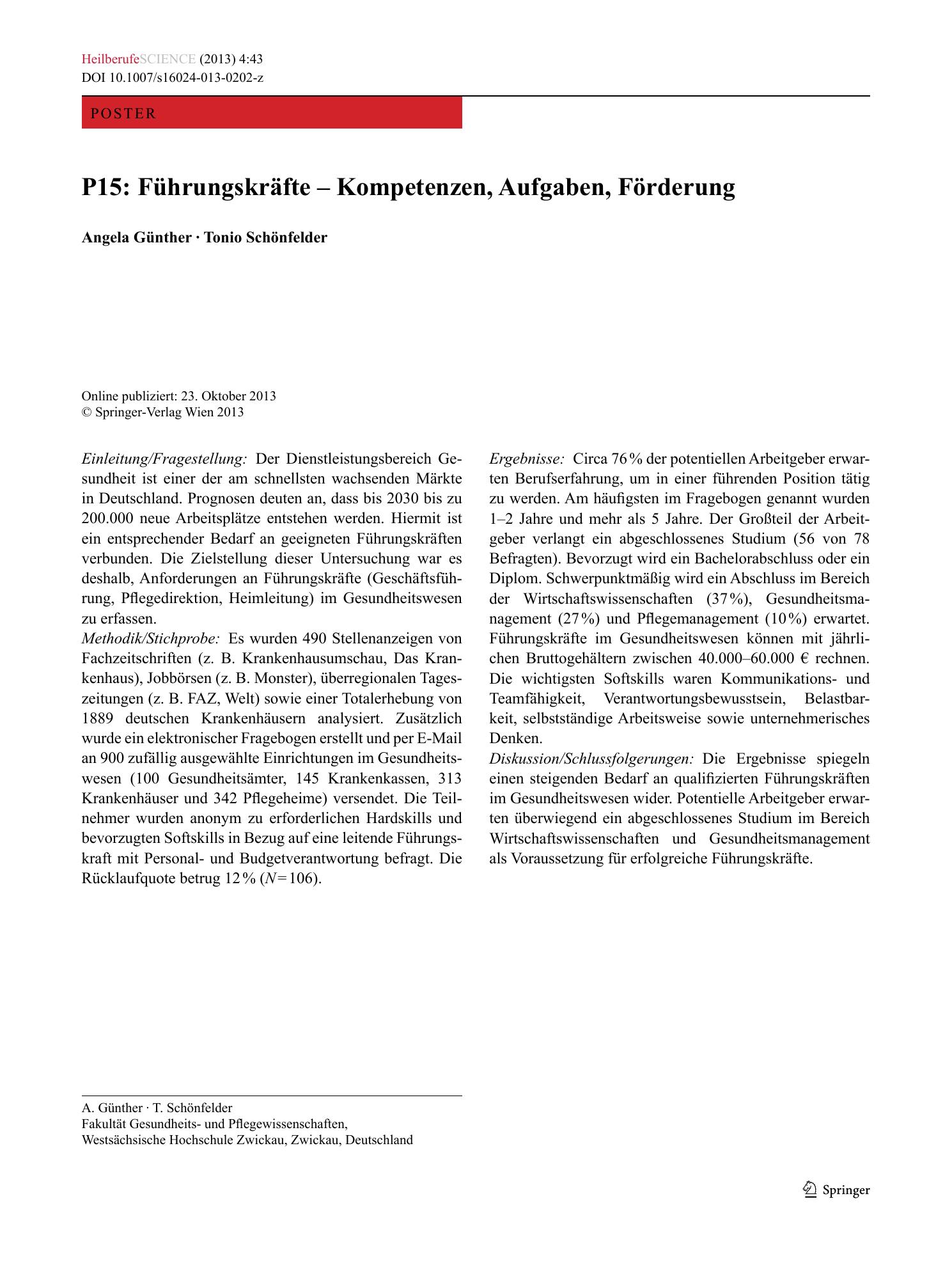 Vorschauseite 1: P15: Führungskräfte – Kompetenzen, Aufgaben, Förderung