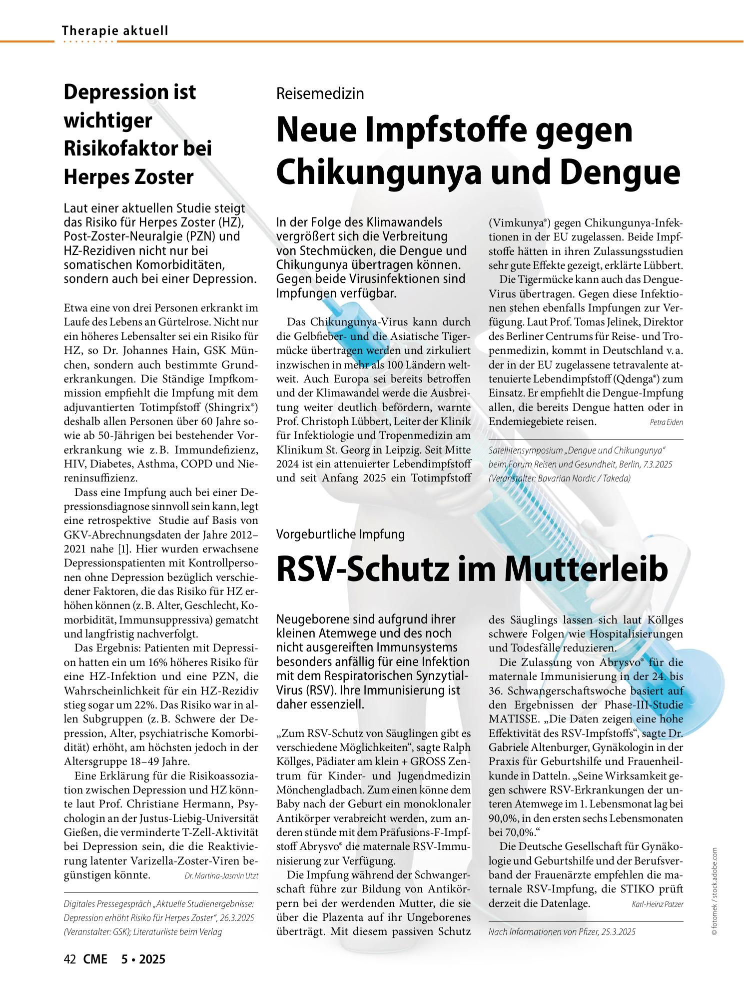 Vorschauseite 1: Depression ist wichtiger Risikofaktor bei Herpes Zoster