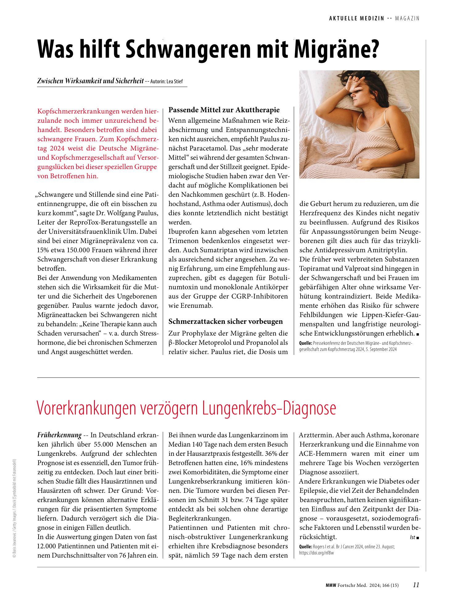 Vorschauseite 1: Vorerkrankungen verzögern Lungenkrebs-Diagnose