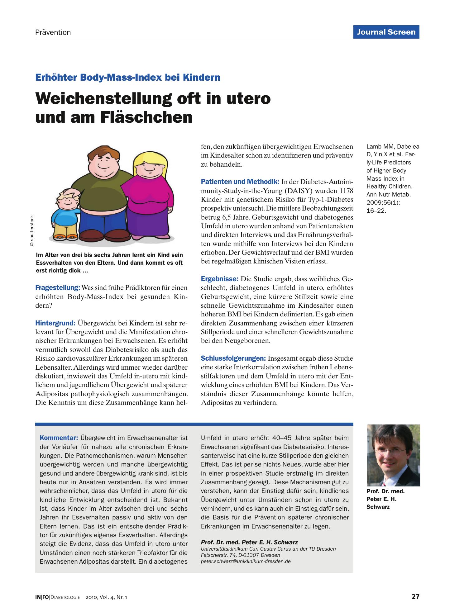 Vorschauseite 1: Weichenstellung oft in utero und am Fläschchen