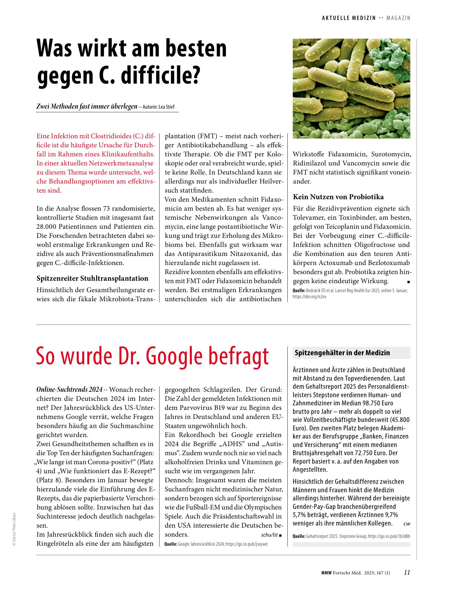 Vorschauseite 1: Was wirkt am besten gegen C. difficile?