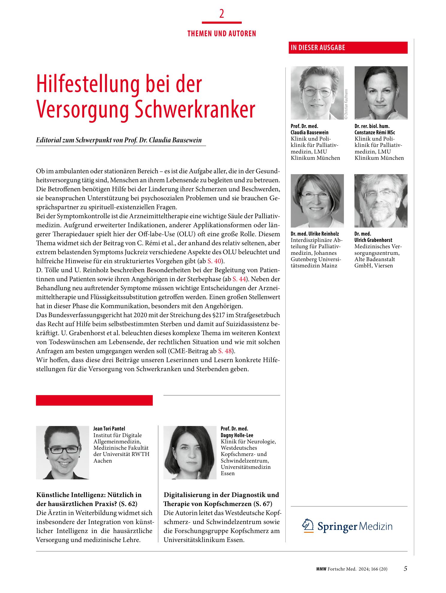 Vorschauseite 1: Hilfestellung bei der Versorgung Schwerkranker
