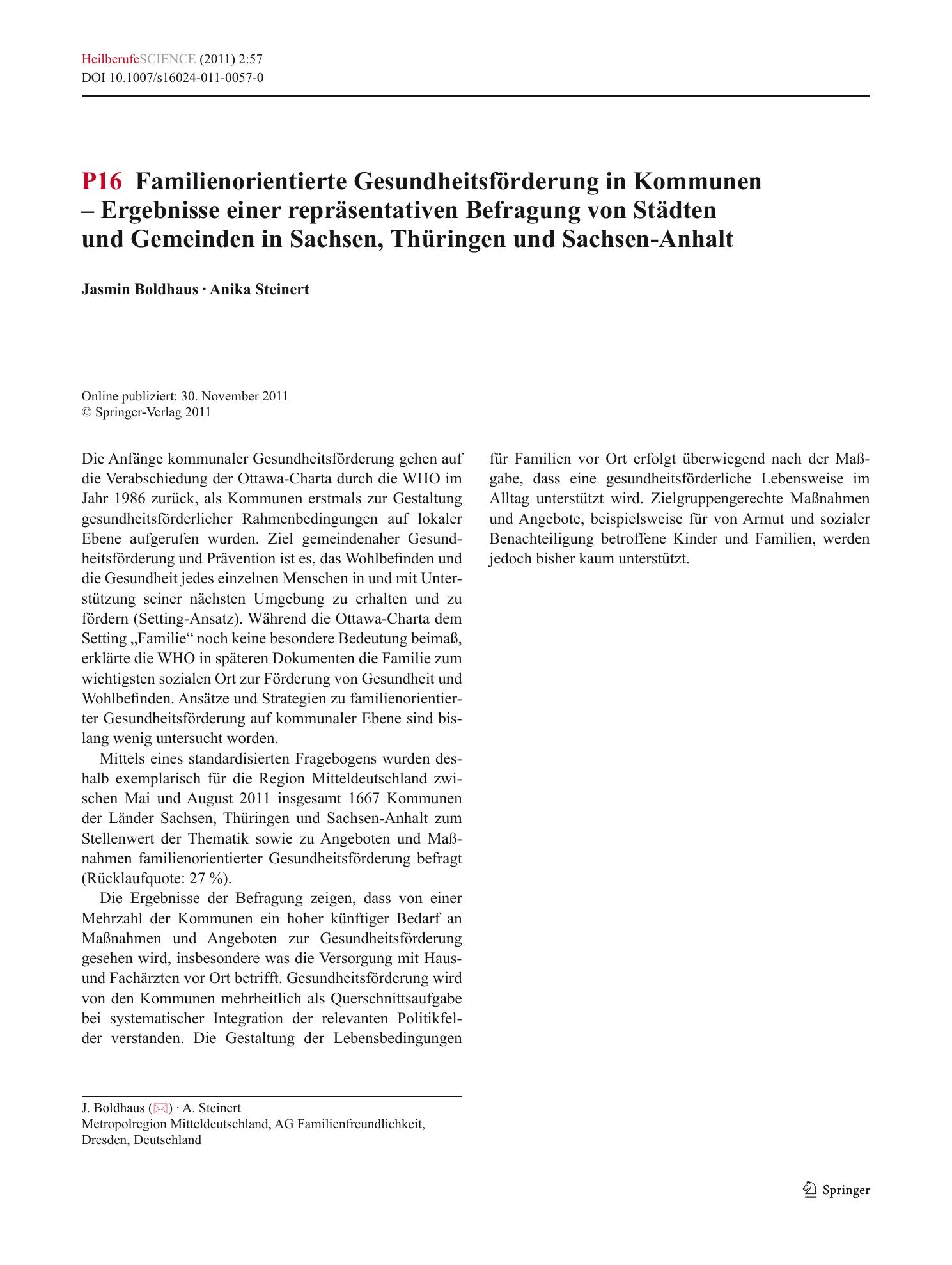 Vorschauseite 1: P16 Familienorientierte Gesundheitsfpderung in Kommunen