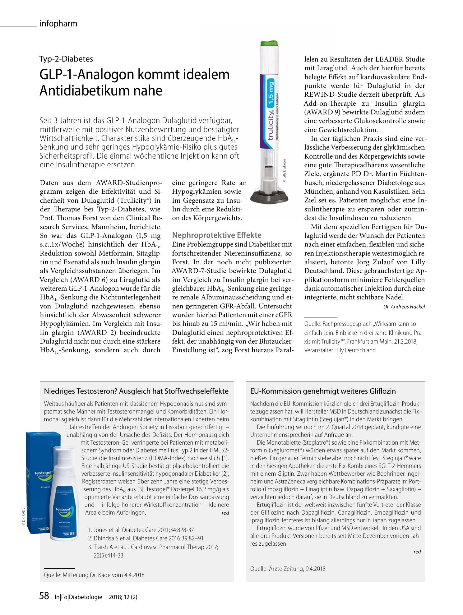 Vorschauseite 1: Niedriges Testosteron? Ausgleich hat Stoffwechseleffekte