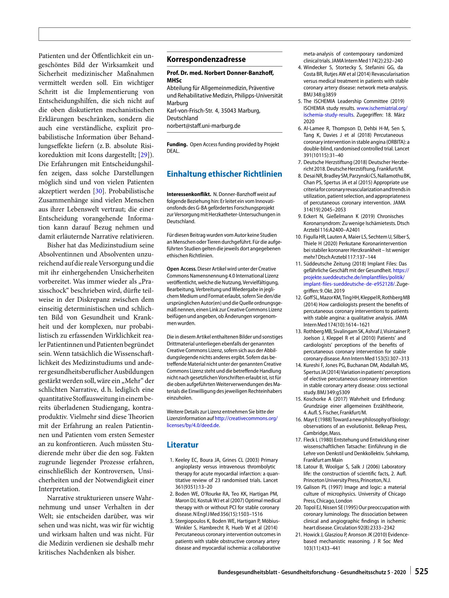 Vorschauseite 5: Mechanistische Narrative als Mittel der Dissemination: das Beispiel koronarer Technologien