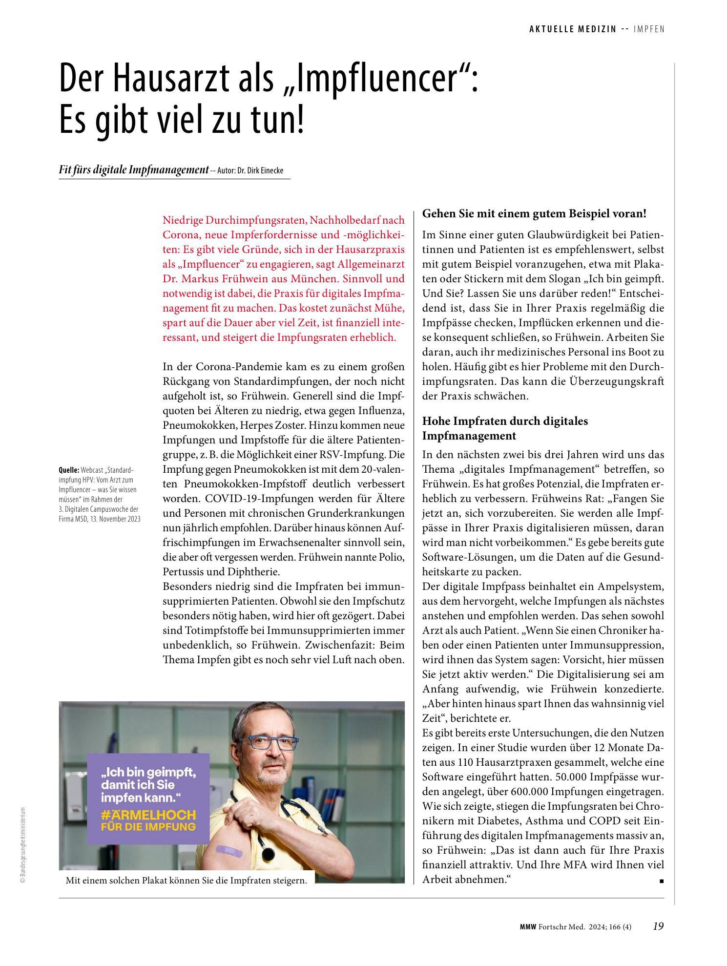Vorschauseite 1: Der Hausarzt als „Impfluencer“: Es gibt viel zu tun!