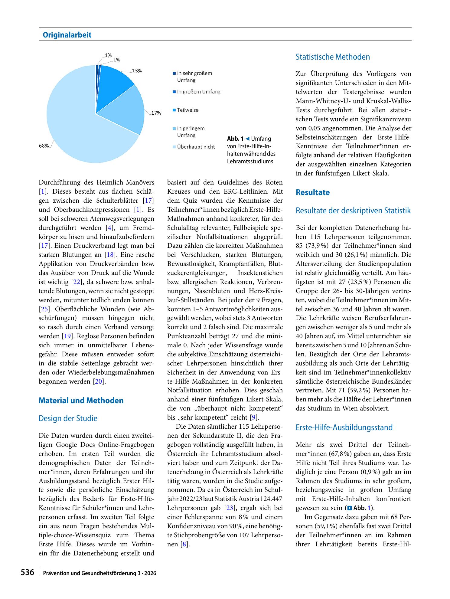 Vorschauseite 2: Erste-Hilfe-Kompetenzen von Lehrkräften in Österreich