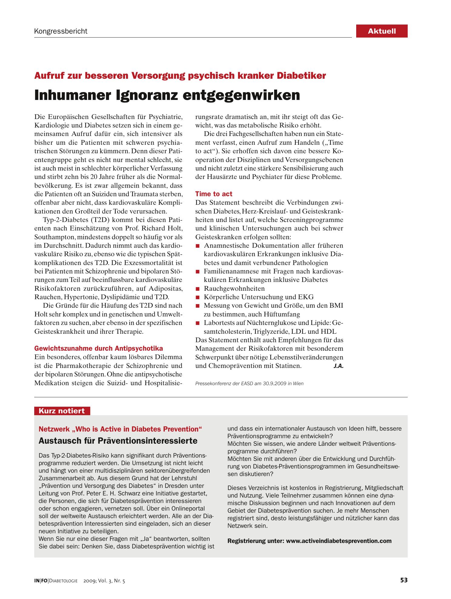 Vorschauseite 1: Austausch für Präventionsinteressierte