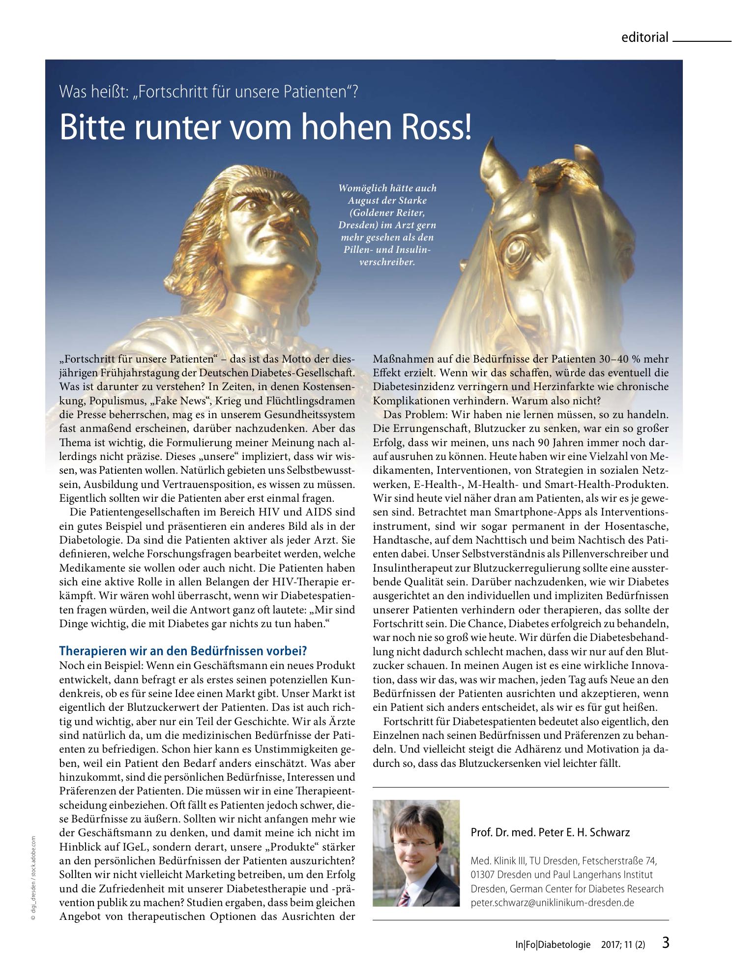Vorschauseite 1: Bitte runter vom hohen Ross!