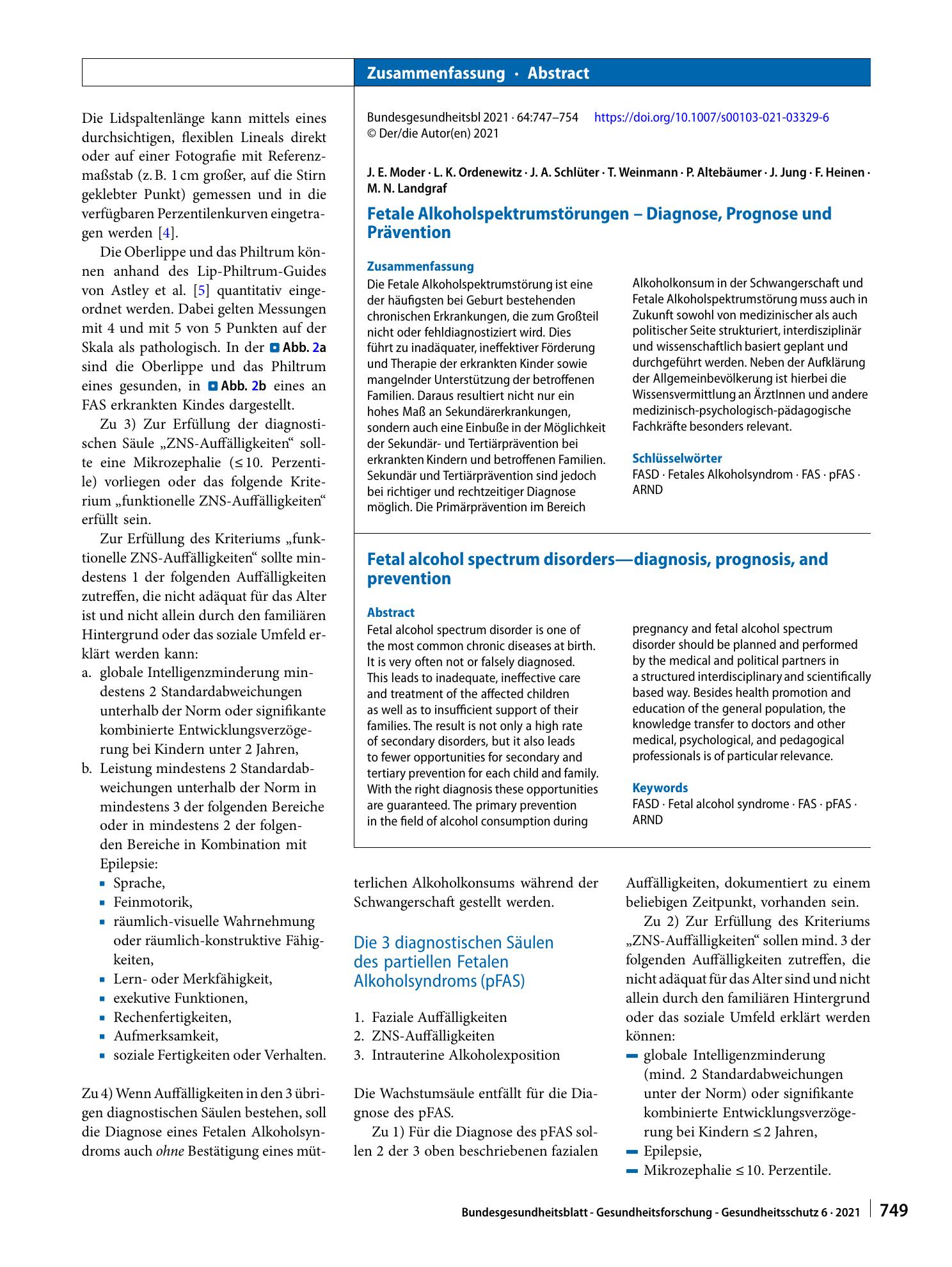 Vorschauseite 3: Fetale Alkoholspektrumstörungen – Diagnose, Prognose und Prävention