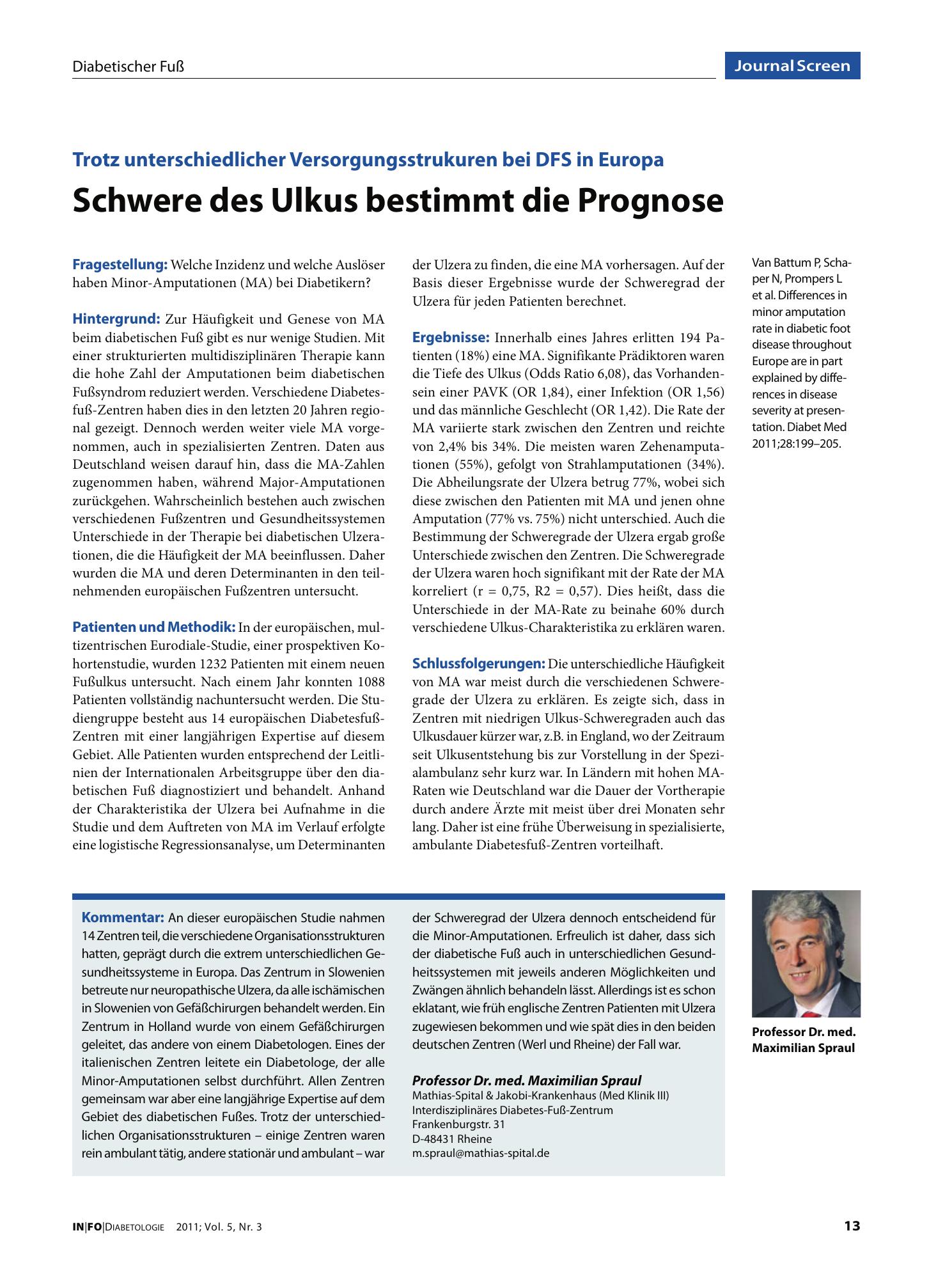 Vorschauseite 1: Schwere des Ulkus bestimmt die Prognose