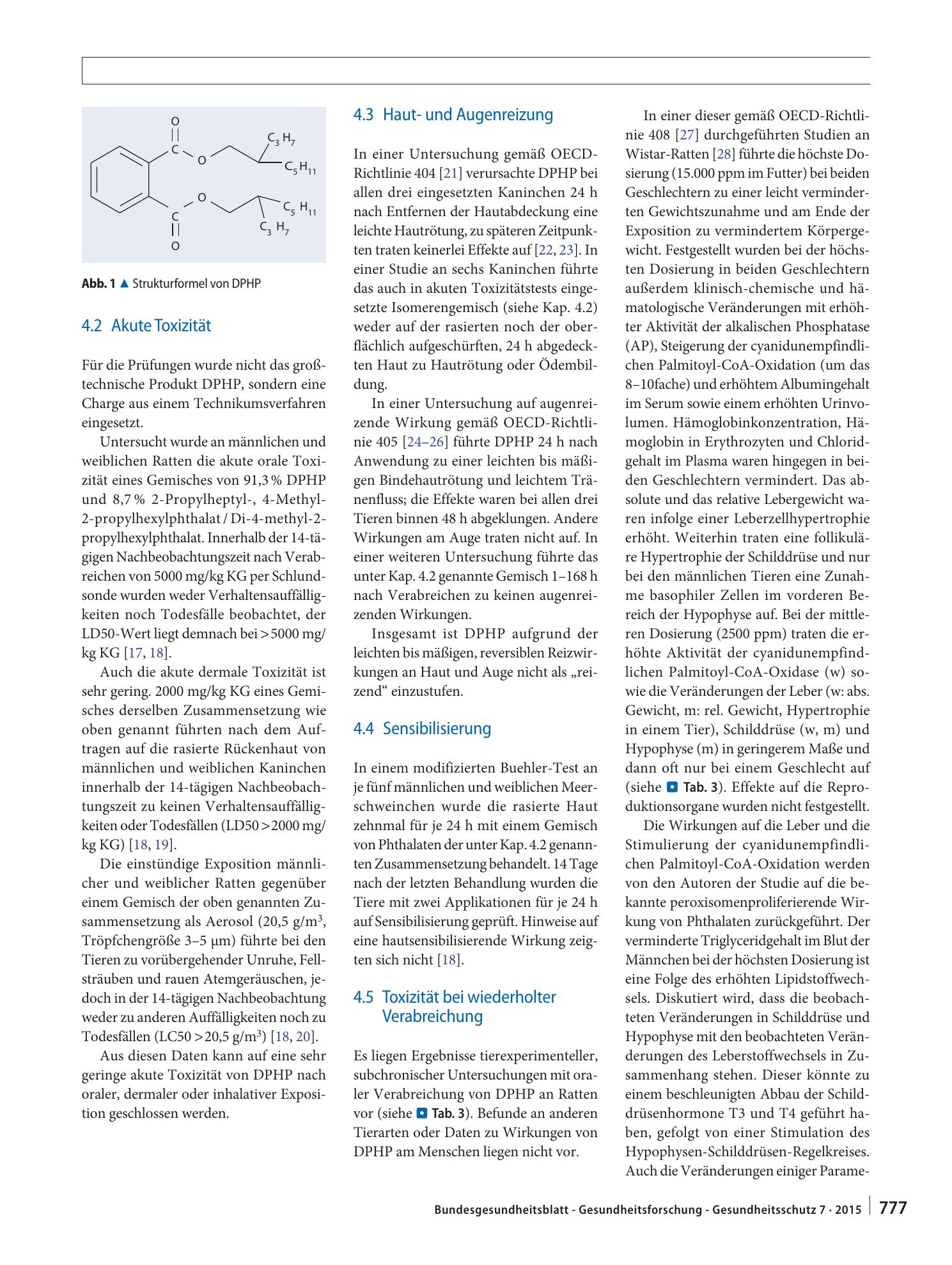 Vorschauseite 4: Stoffmonografie für Di-2-propylheptylphthalat (DPHP) – Human-Biomonitoring (HBM)-Werte für die Summe der Metaboliten Oxo-Monopropylheptylphthalat (oxo-MPHP) und Hydroxy-Monopropyl…