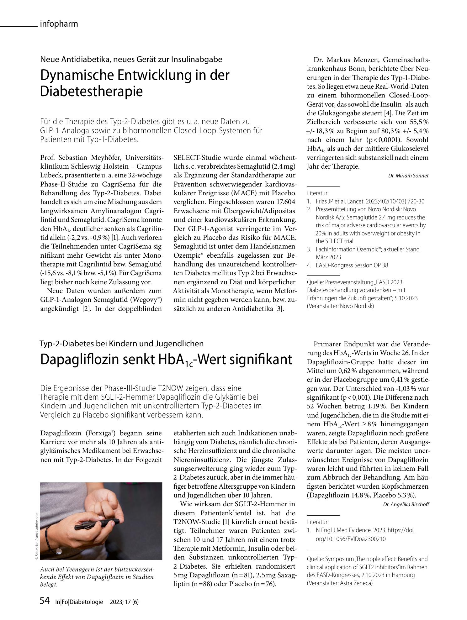 Vorschauseite 1: Dapagliflozin senkt HbA1c-Wert signifikant