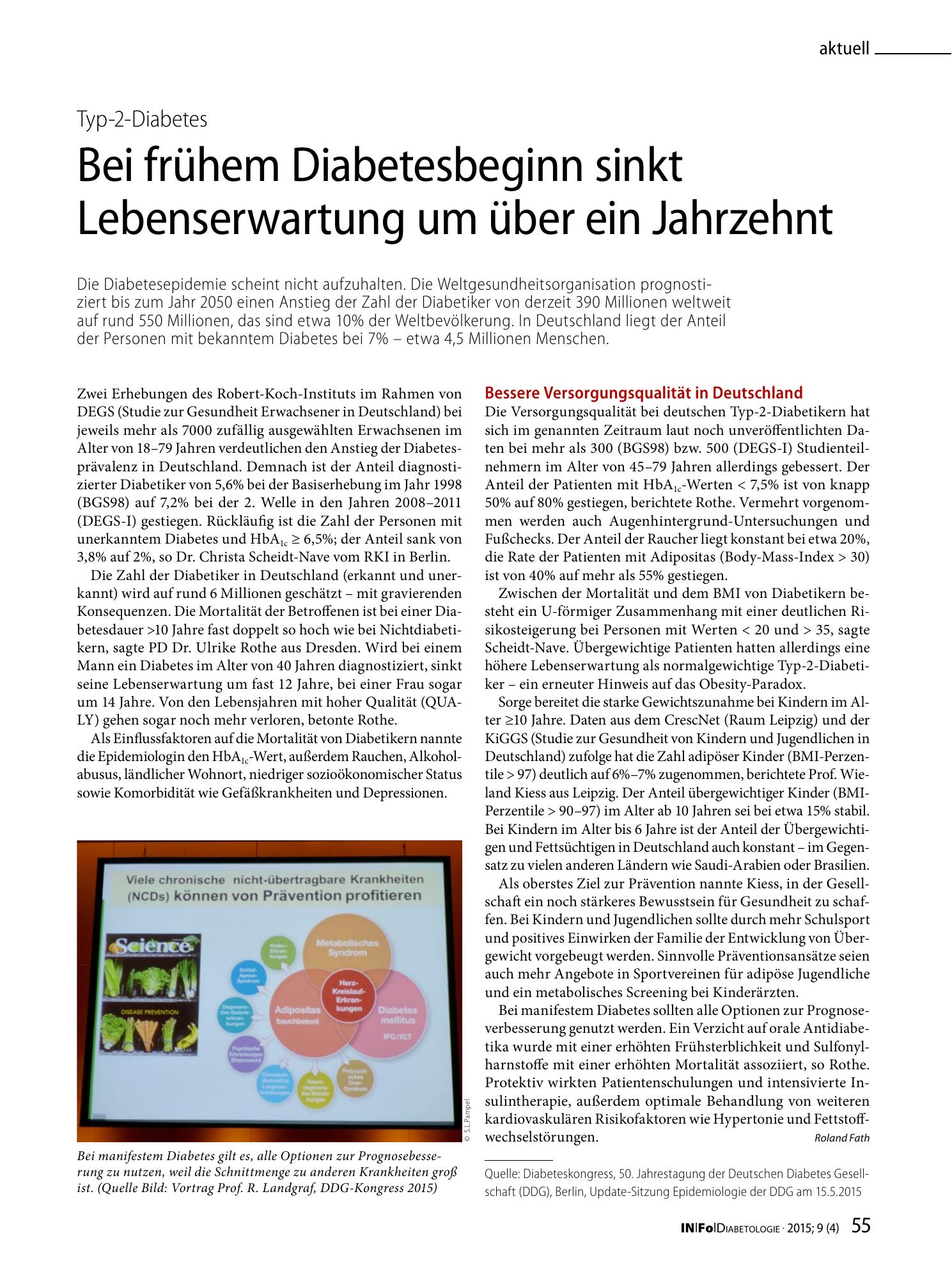 Vorschauseite 1: Bei frühem Diabetesbeginn sinkt Lebenserwartung um über ein Jahrzehnt