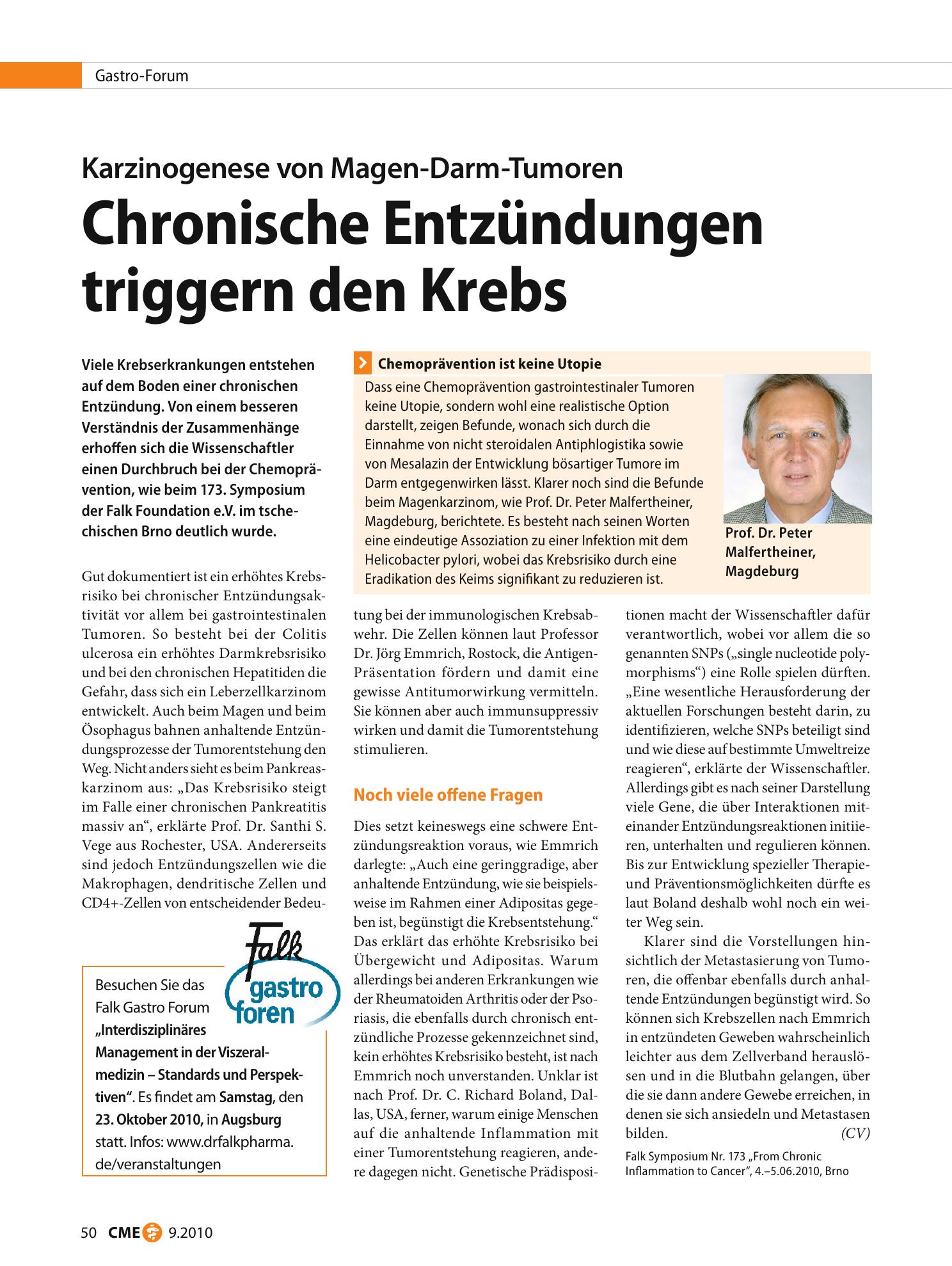 Vorschauseite 1: Chronische Entzündungen triggern den Krebs
