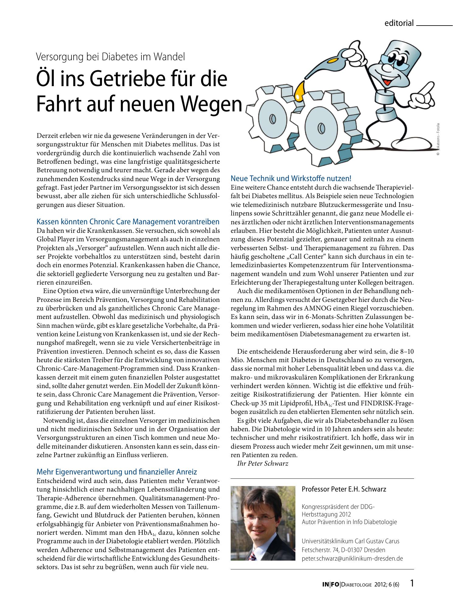 Vorschauseite 1: Öl ins Getriebe für die Fahrt auf neuen Wegen