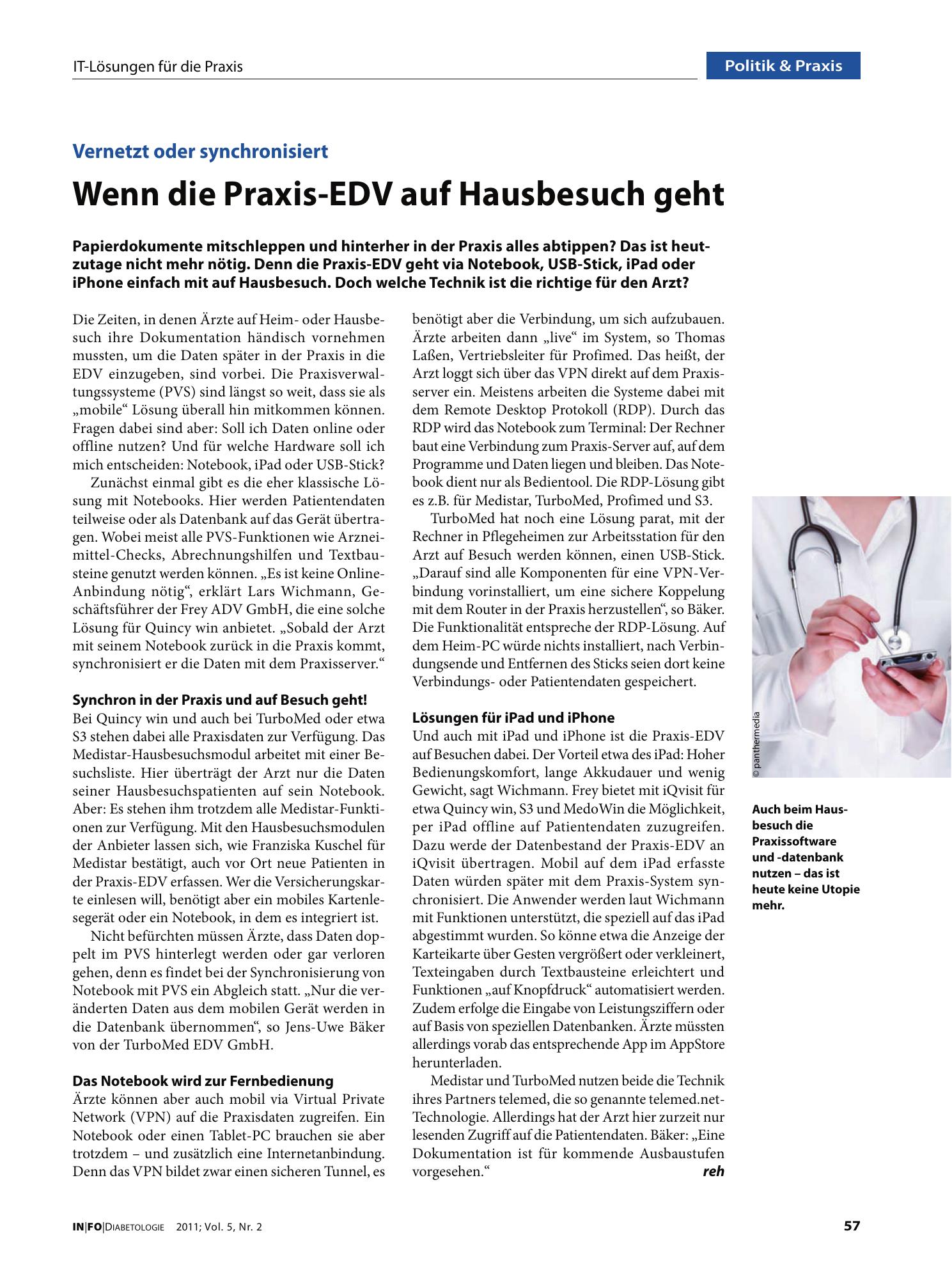 Vorschauseite 1: Wenn die Praxis-EDV auf Hausbesuch geht