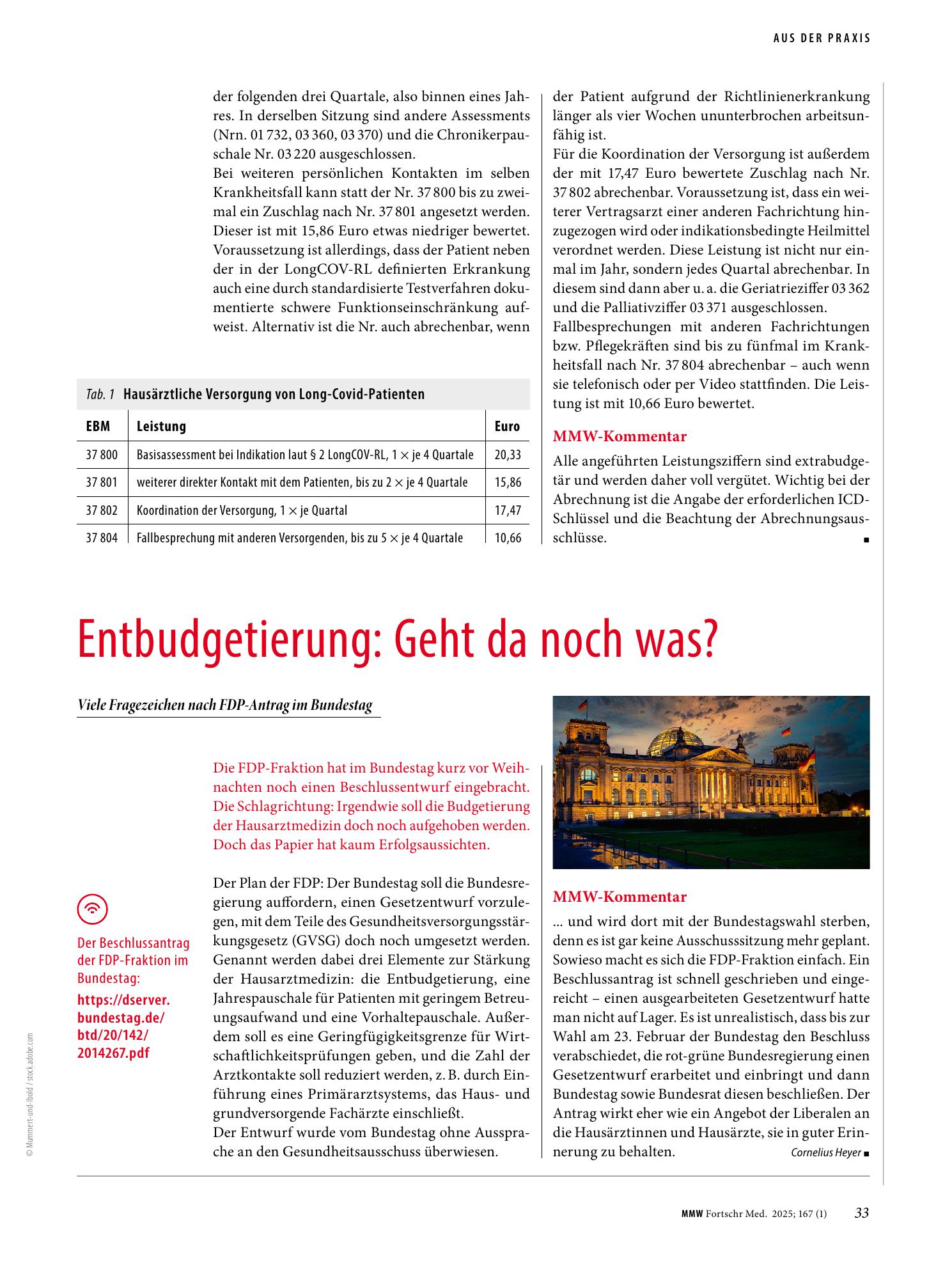 Vorschauseite 1: Entbudgetierung: Geht da noch was?