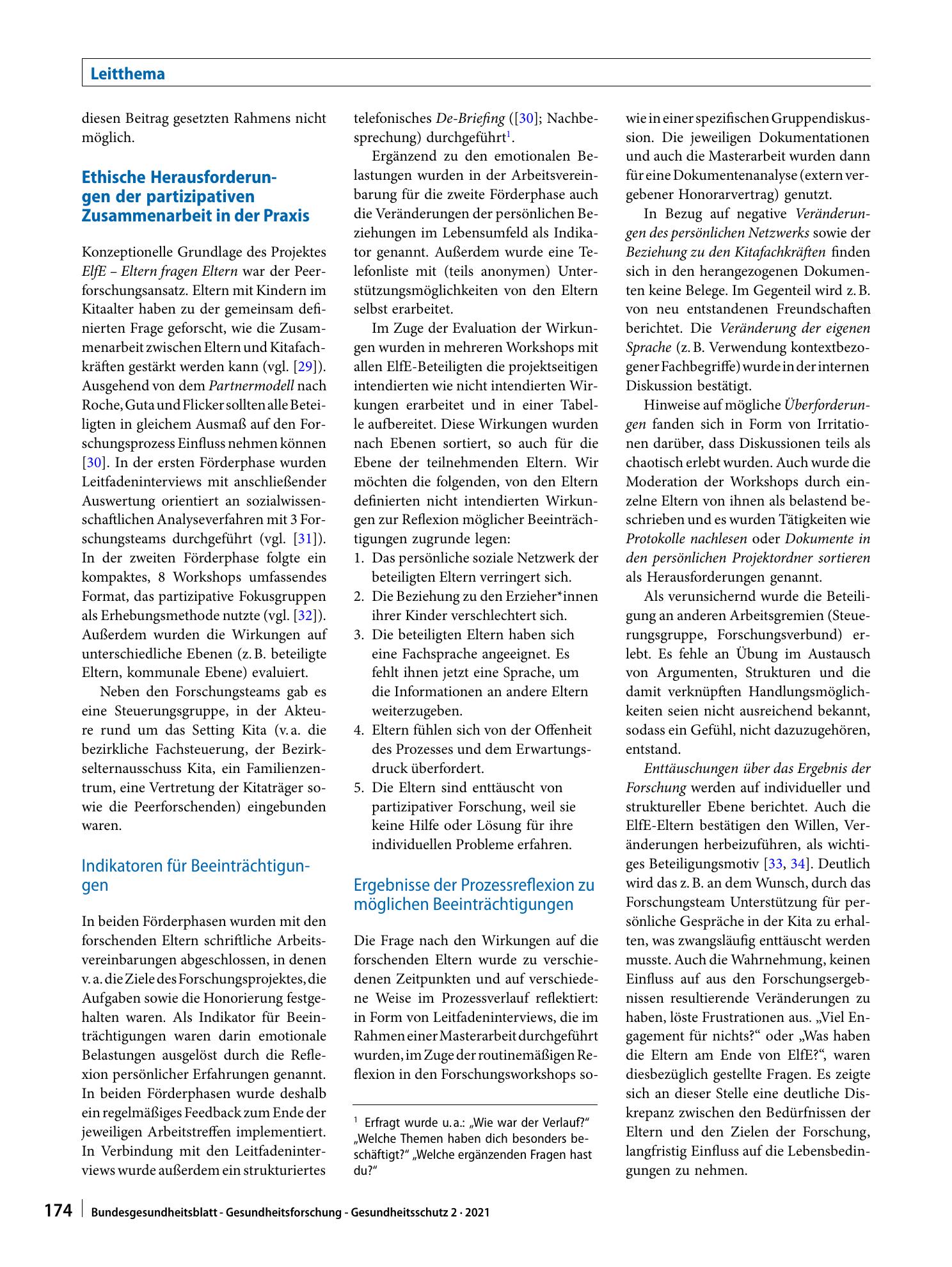 Vorschauseite 4: Ethische Aspekte in der partizipativen Forschung – Reflexion von Herausforderungen und möglichen Beeinträchtigungen für Teilnehmende