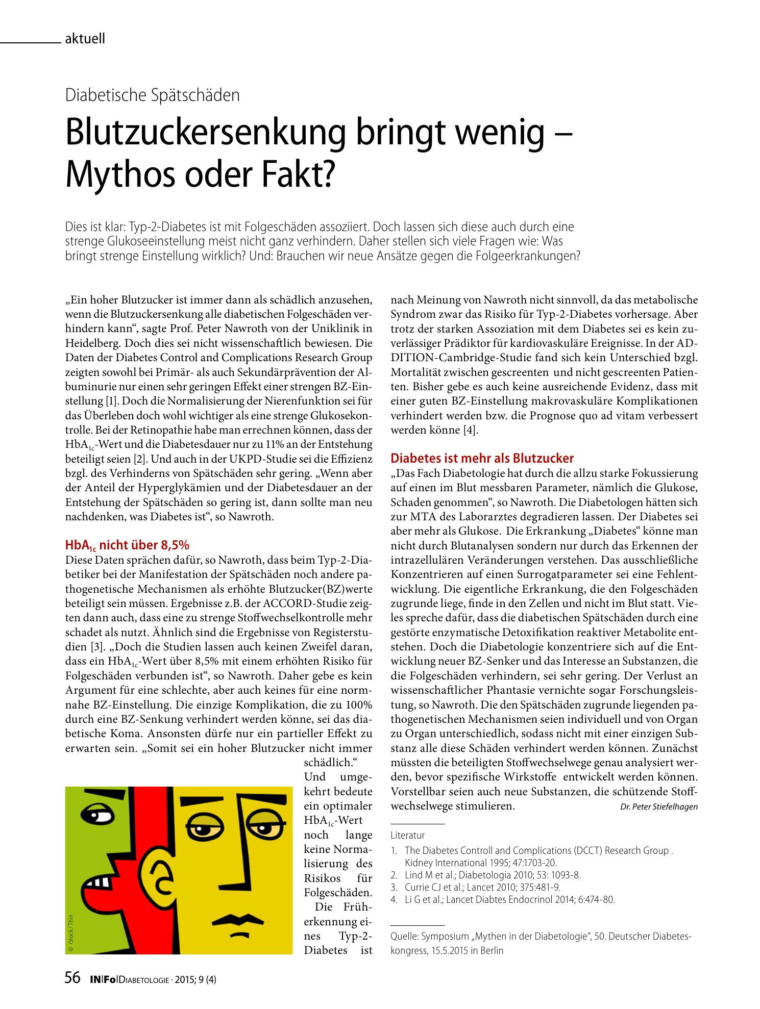 Vorschauseite 1: Blutzuckersenkung bringt wenig – Mythos oder Fakt?